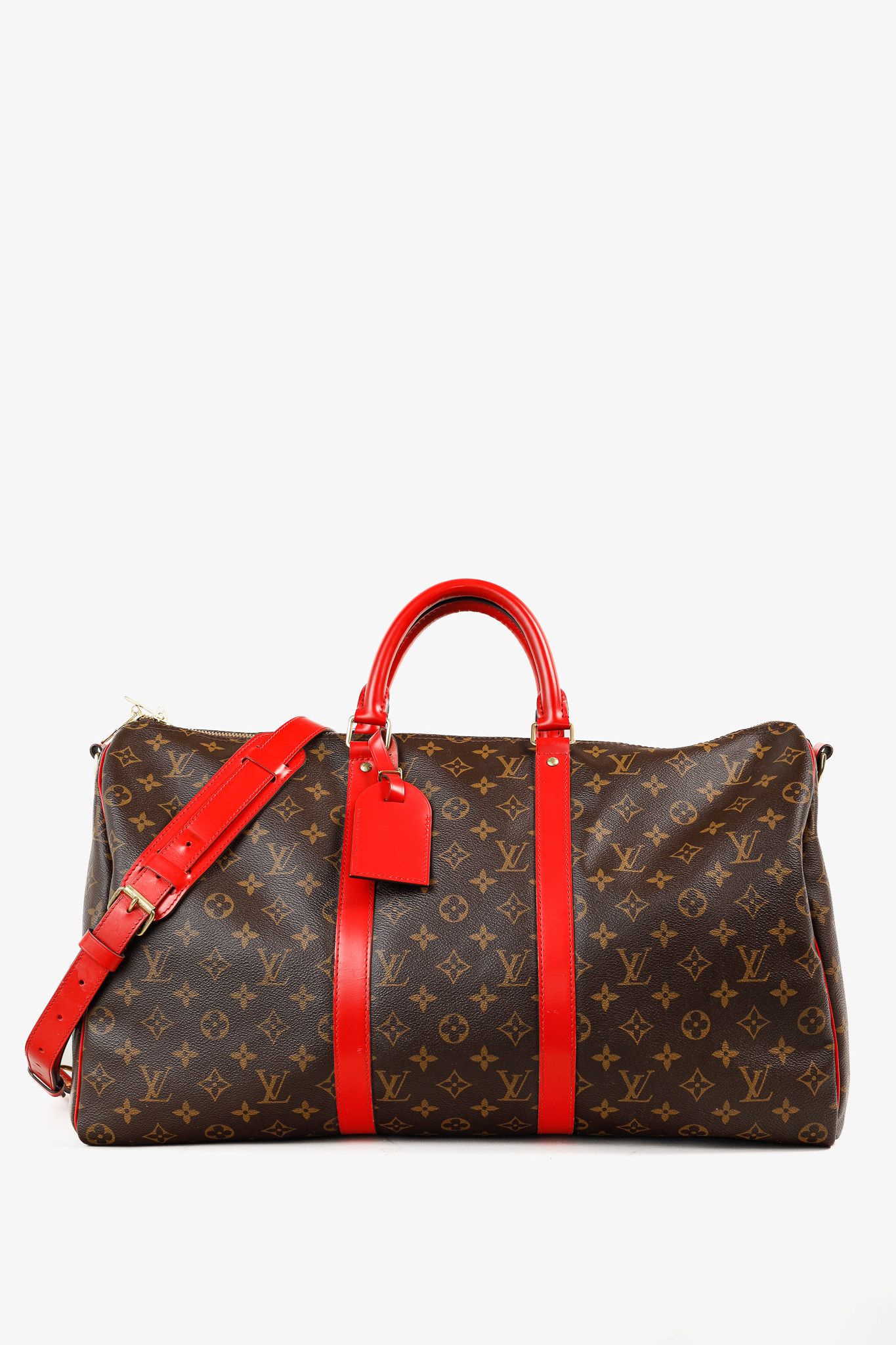 Louis Vuitton Keepall Bandoulière 50 Canvas Leather Bag