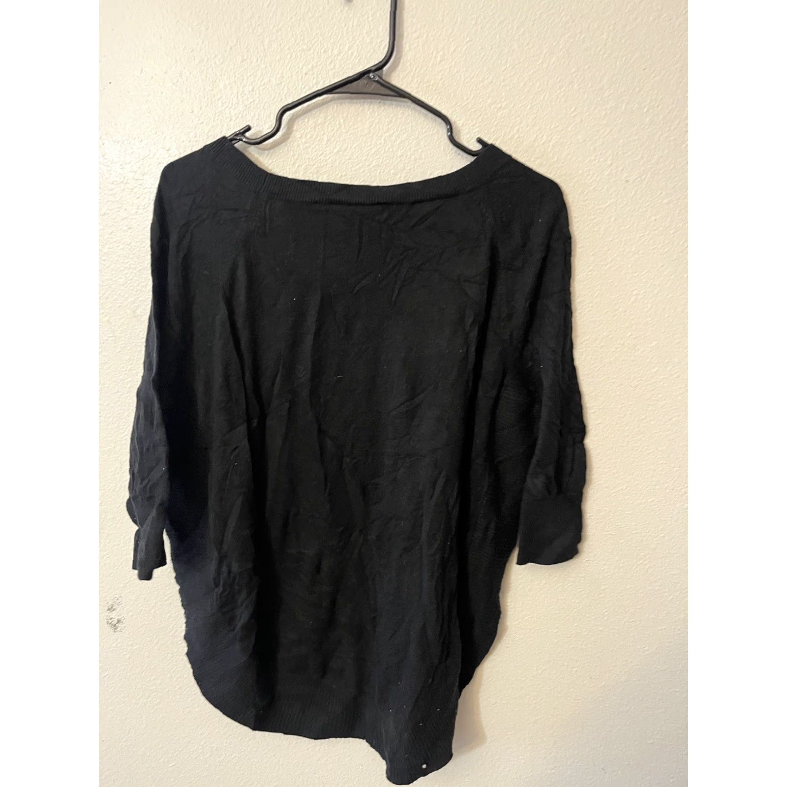 Express Express Tops for Women S Black Boat Neck 3/4 Sleeve Knit Pullover Cotton Casual Tunic Size S / US 4 / IT 40 - 2 Thumbnail
