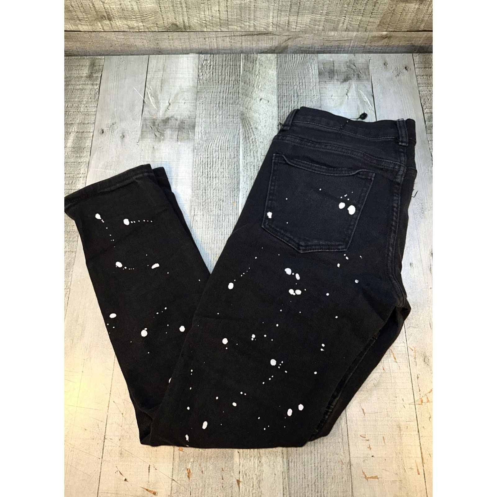 Vintage Trestles Moto Jeans Black Paint Splatter Style Men’s 32x28 Slim Fit Jeans Men Size US 32 / EU 48 - 3 Thumbnail