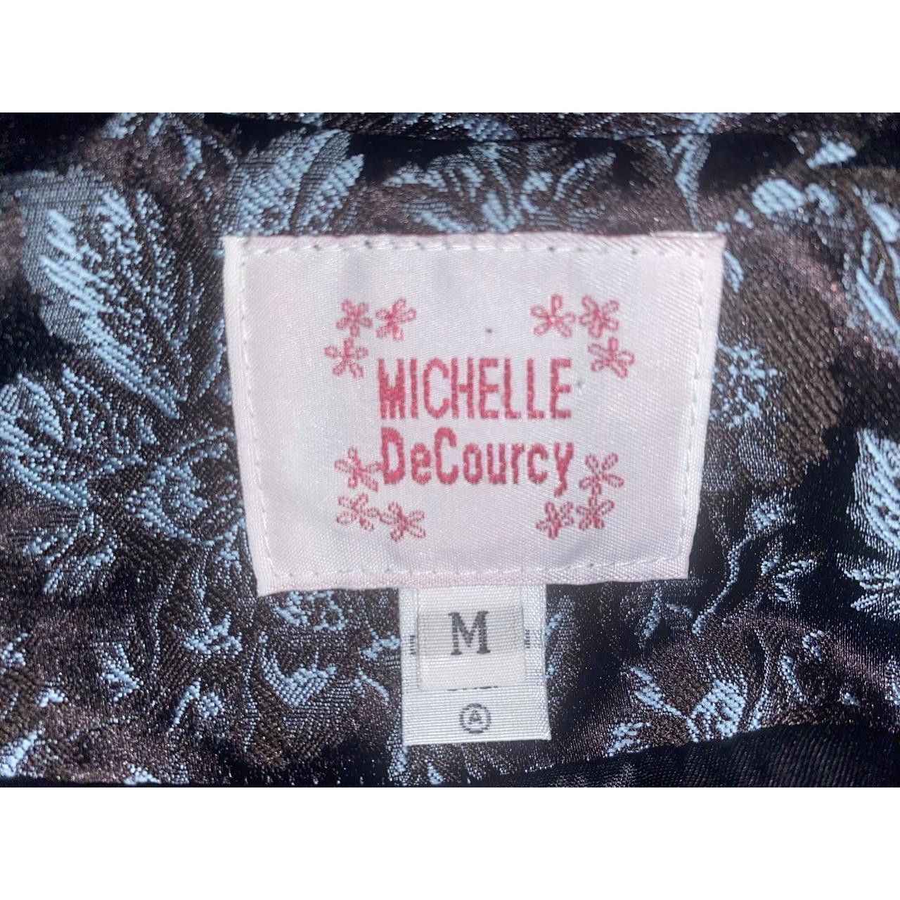 Designer Michelle Decourcy Floral Brocade Jacket M Black & Silver Size M / US 6-8 / IT 42-44 - 7 Thumbnail