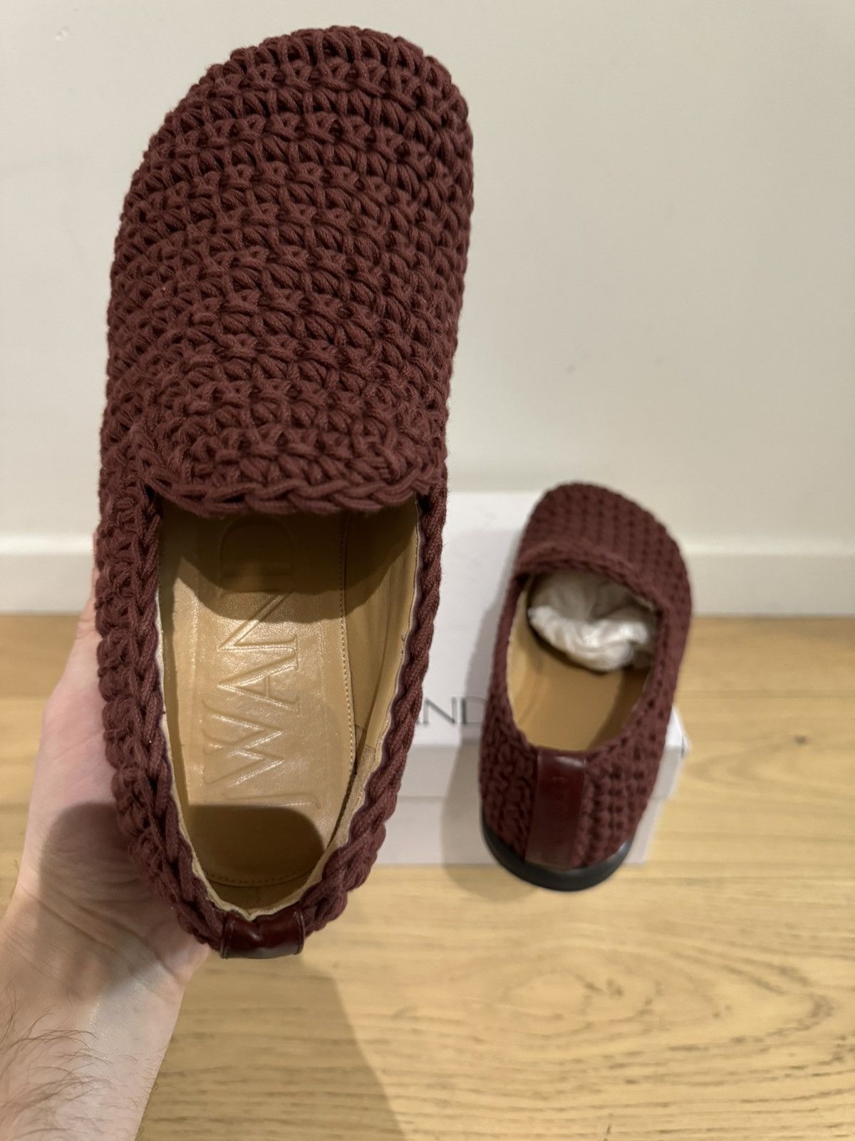 JW Anderson JW Anderson Crochet Cotton Loafers Shoes Moccasin Burgundy Size US 6.5 / IT 36.5 - 8 Thumbnail