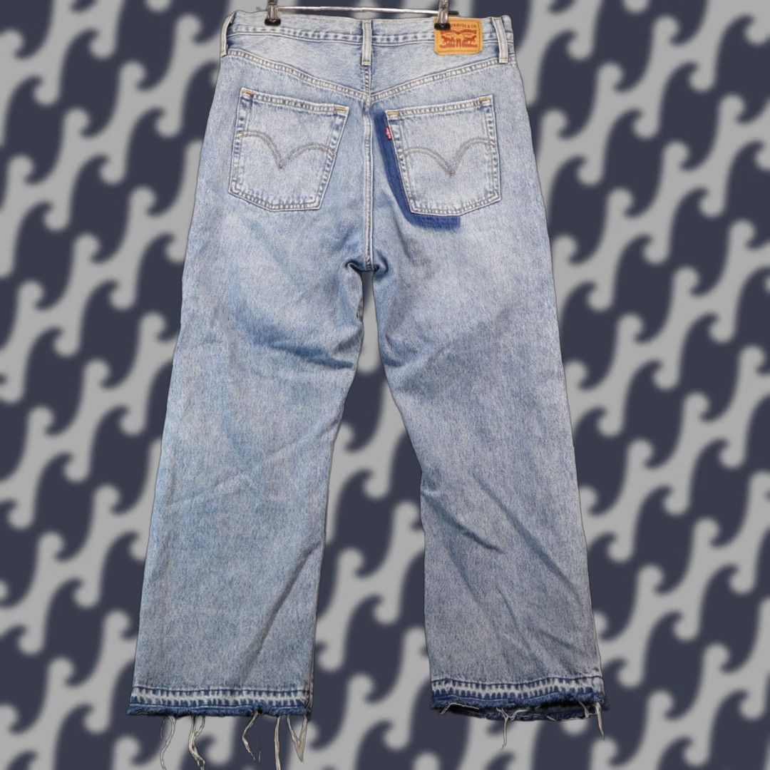Levi's Levi's Premium Ribcage Jeans Women 32x27 Ankle Straight Distressed Button Denim Blue Medium 5-Pocket Regular Classic Washed Size 24" / US 00 / IT 34 - 1 Thumbnail