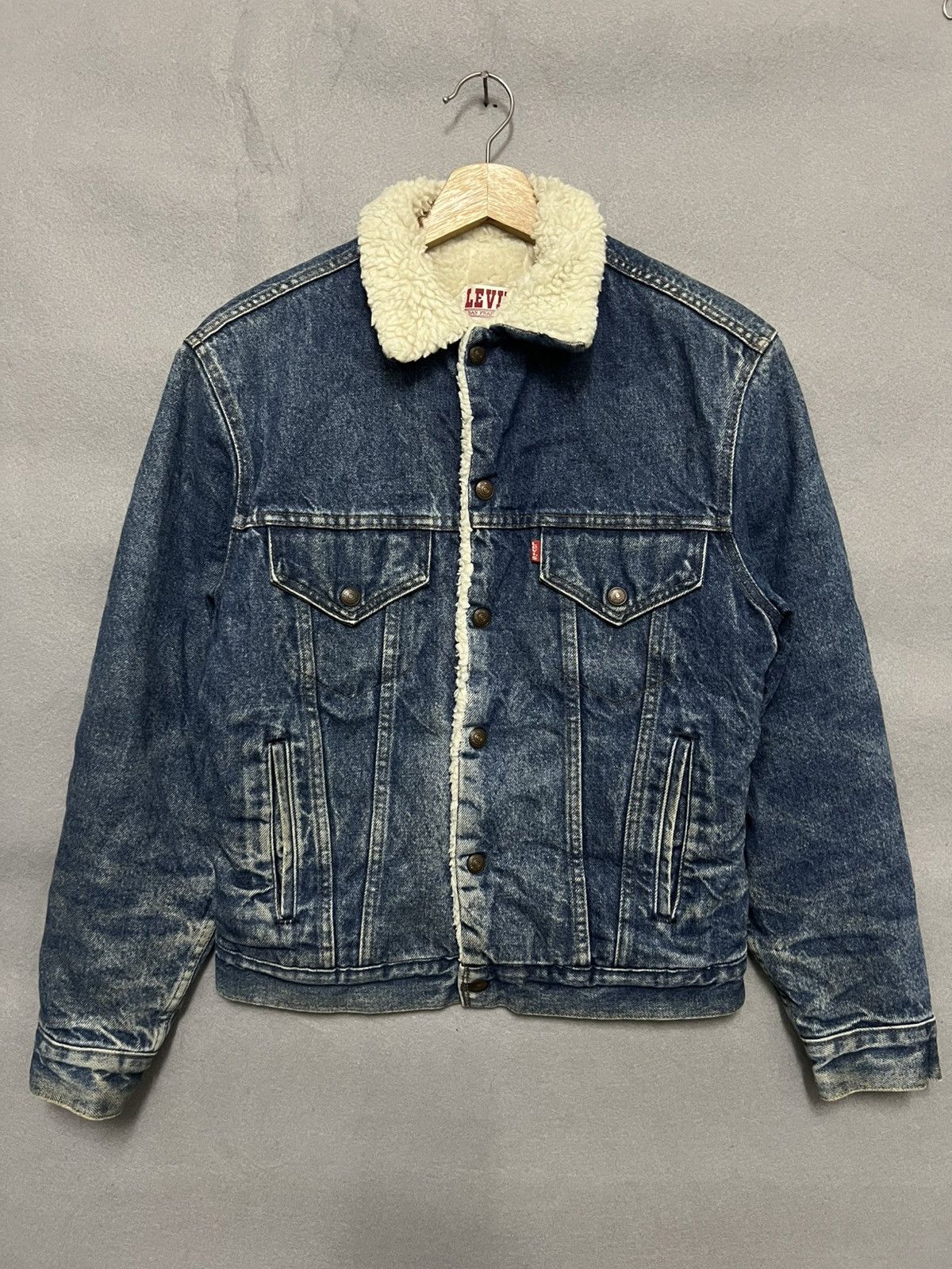 Levi's Vintage 80s Levi's Sherpa Trucker Jacket Size US XXS / EU 40 - 1 Thumbnail