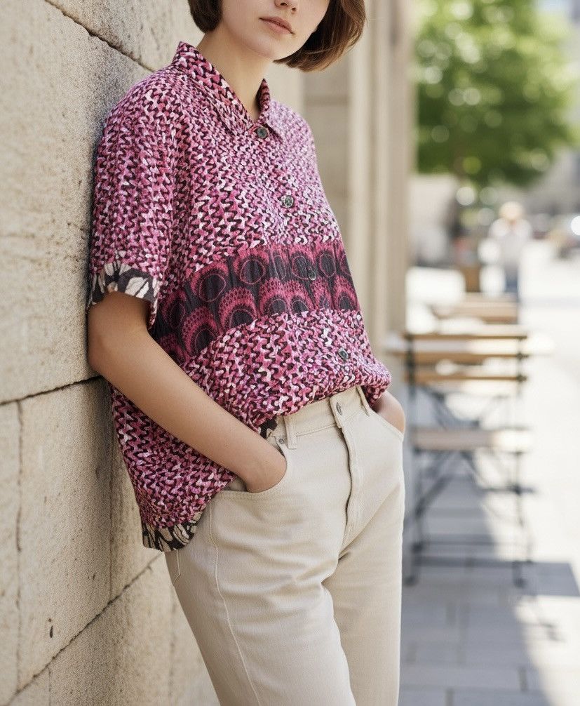 Yohji Yamamoto Vintage y’s for living multipattern boxy shirt Size US M / EU 48-50 / 2 - 2 Thumbnail