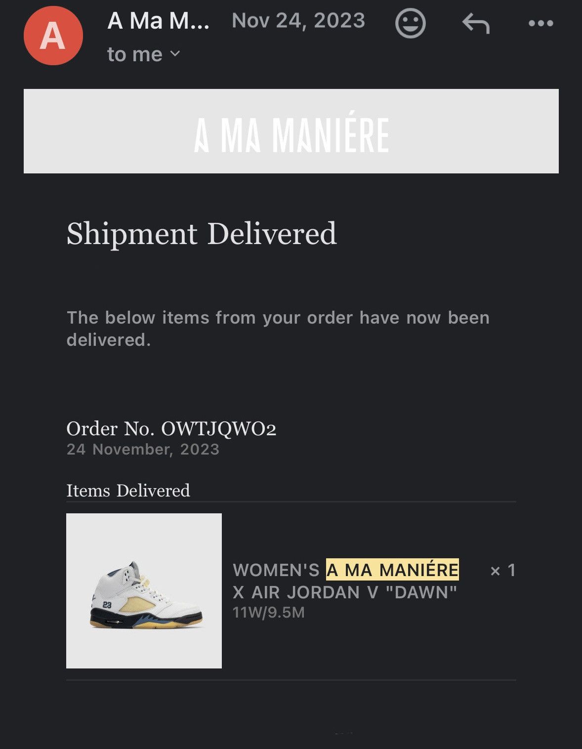 A Ma Maniere × Jordan Brand × Nike Nike Air Jordan 5 x A Ma Maniére “Dawn” Size US 9.5 / EU 42-43 - 11 Thumbnail