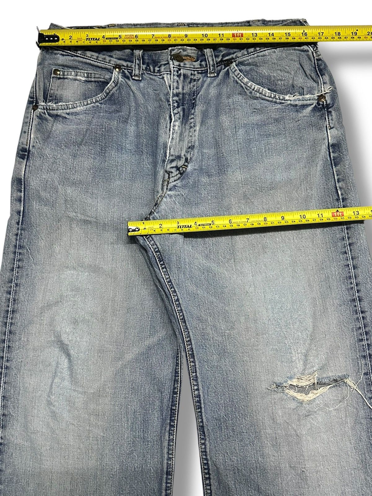 Vintage Lee Distressed Jeans Baggy Loose Style Faded Wash
