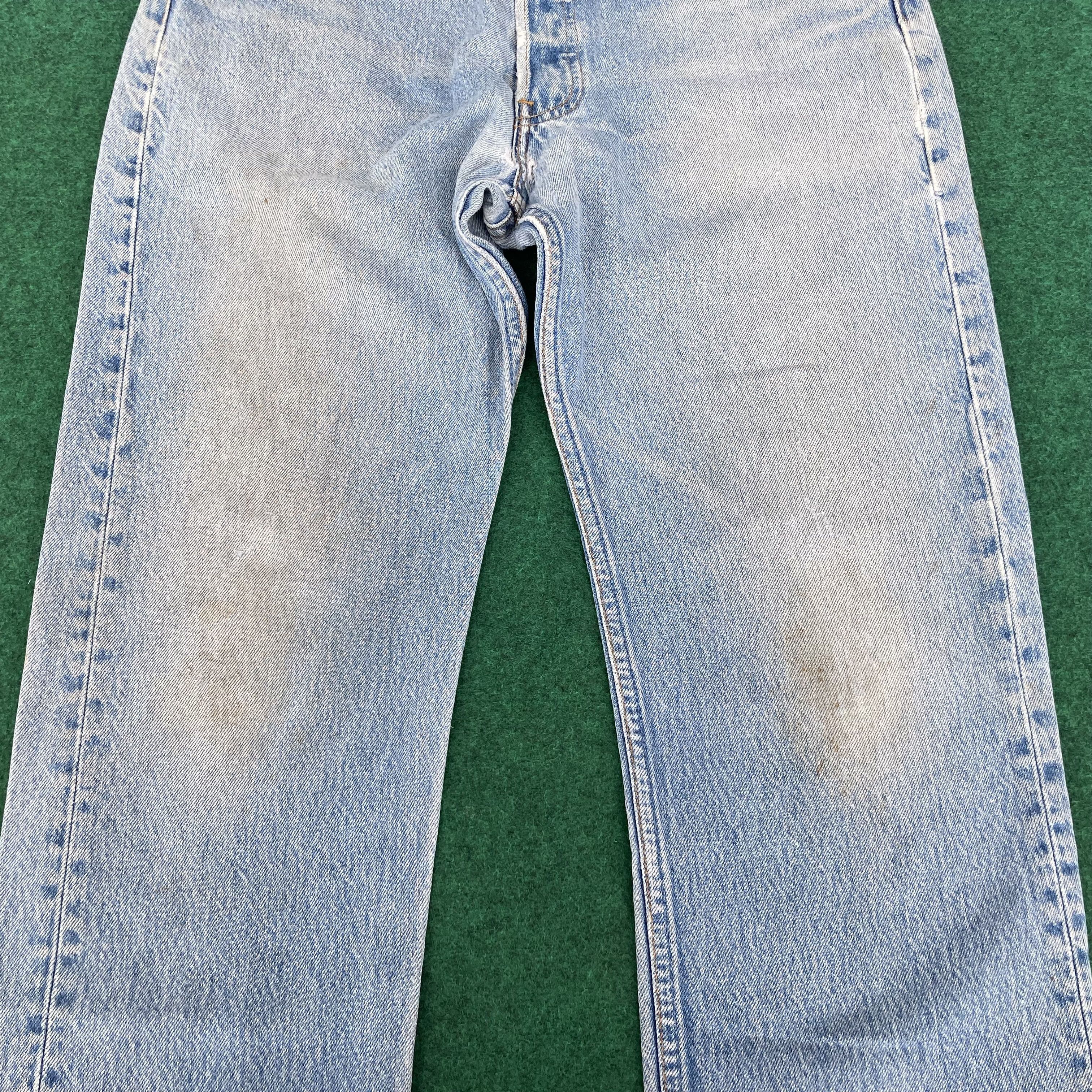 Levi's × Vintage Vtg Levis 501 Light Blue Distressed Ripped Dirty Jeans Size US 31 - 8 Thumbnail