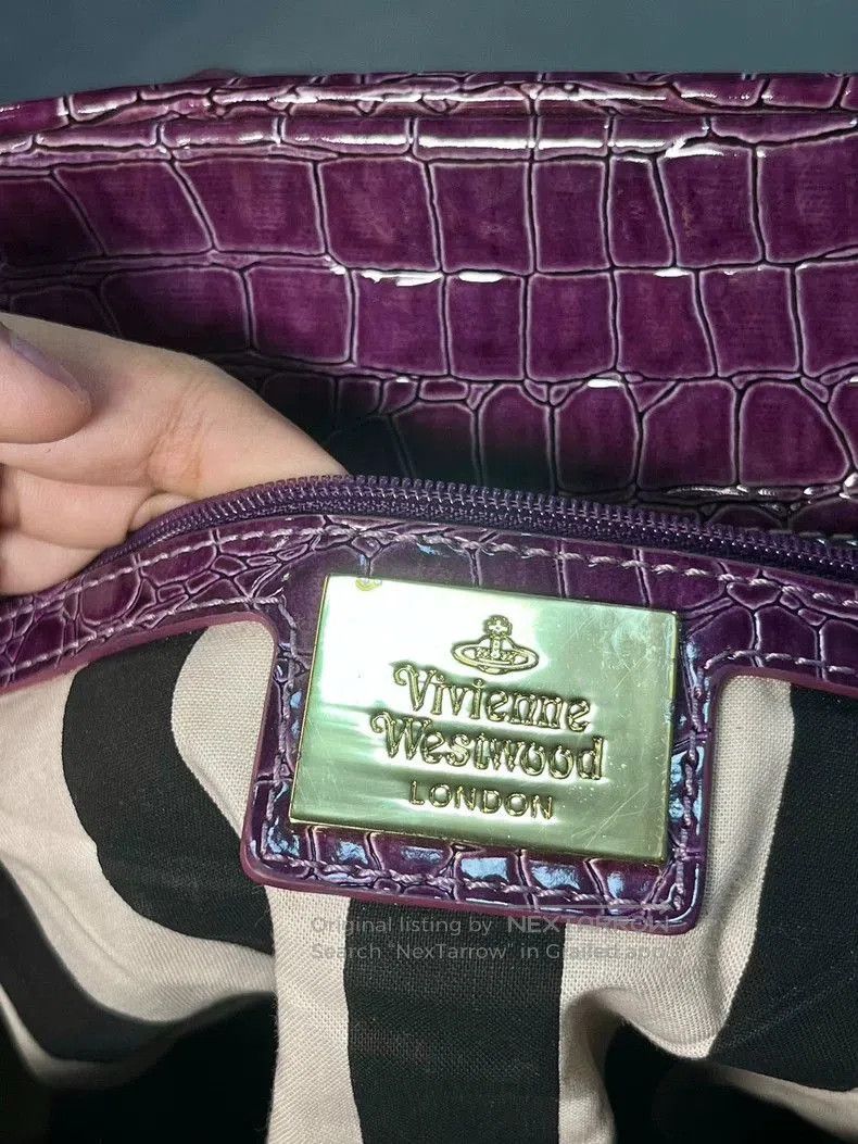 Vivienne Westwood Vivienne Westwood Purple Crocodile Bowling Bag . Size ONE SIZE - 5 Thumbnail