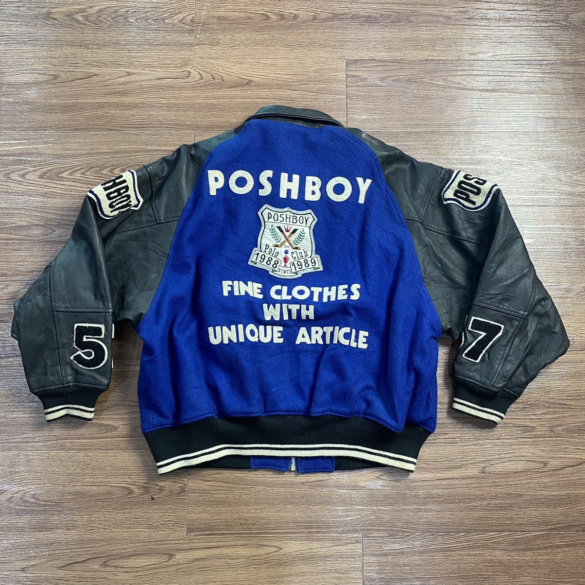 Varsity Posh Boy Baseball Leather Wool Varsity Jacket Polo Club Grailed