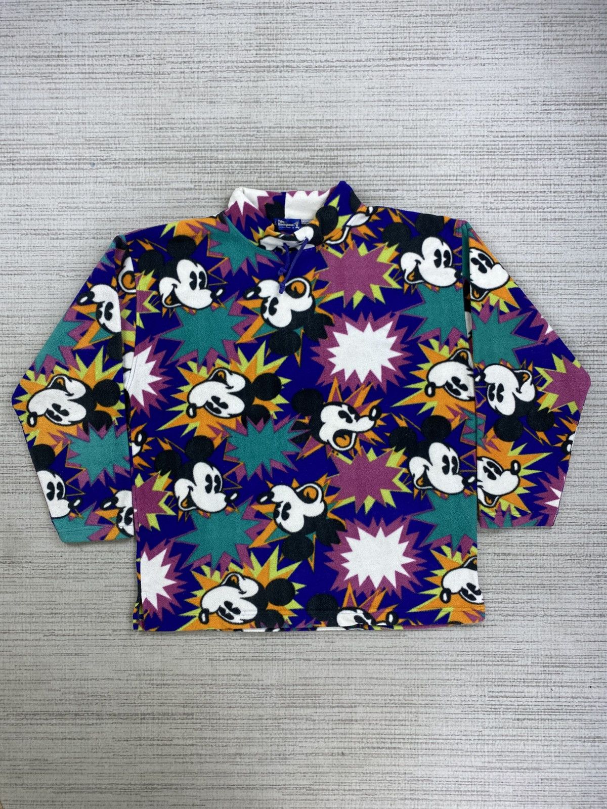 Disney × Mickey Mouse × Vintage Vtg 90s Disneyland Tokyo Mickey Mouse Full Print Sweatshirt Size US XL / EU 56 / 4 - 1 Thumbnail