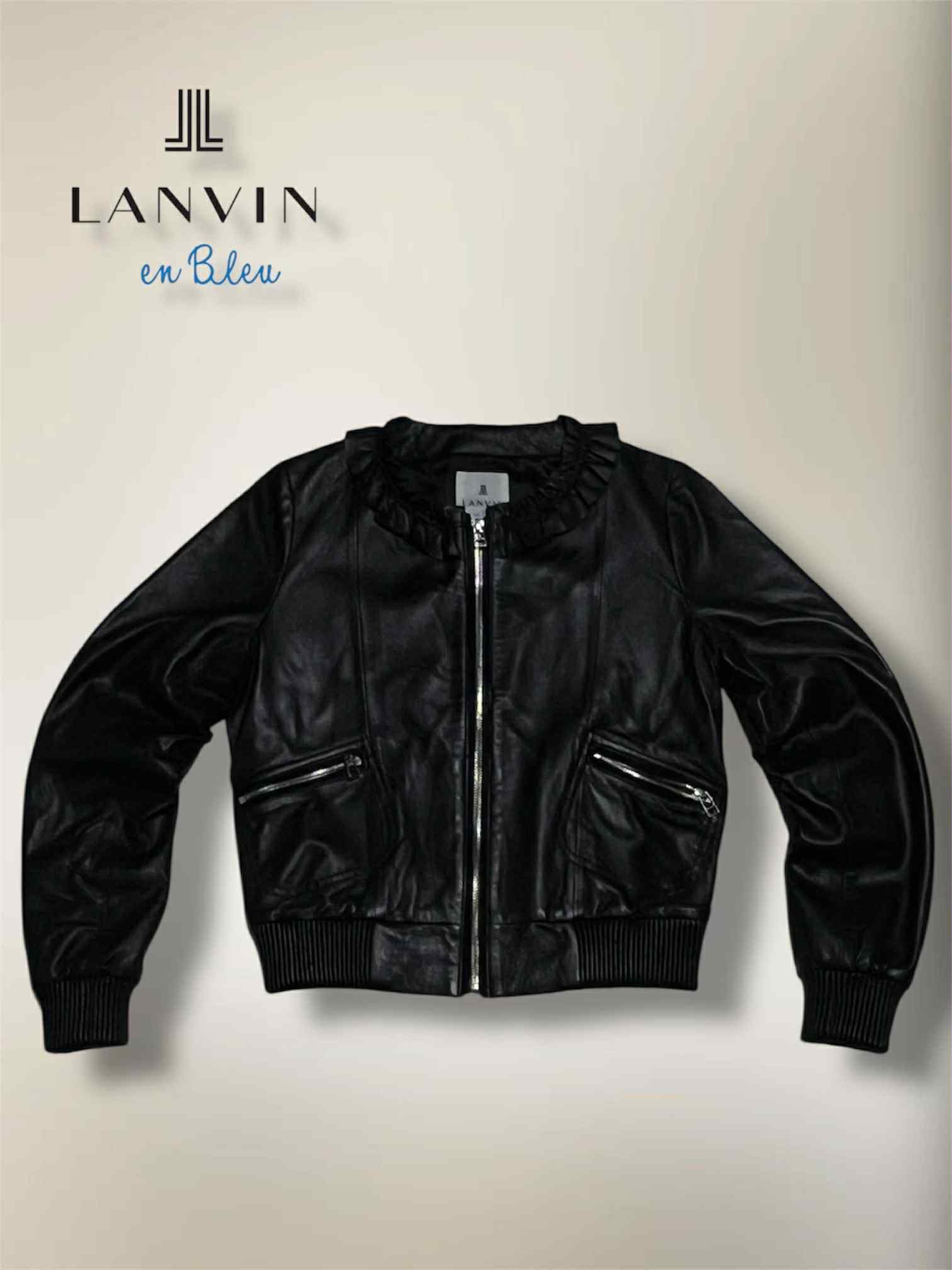 Lanvin LANVIN BLACK LEATHER Zipped Jacket Women's Size M / US 6-8 / IT 42-44 - 1 Thumbnail