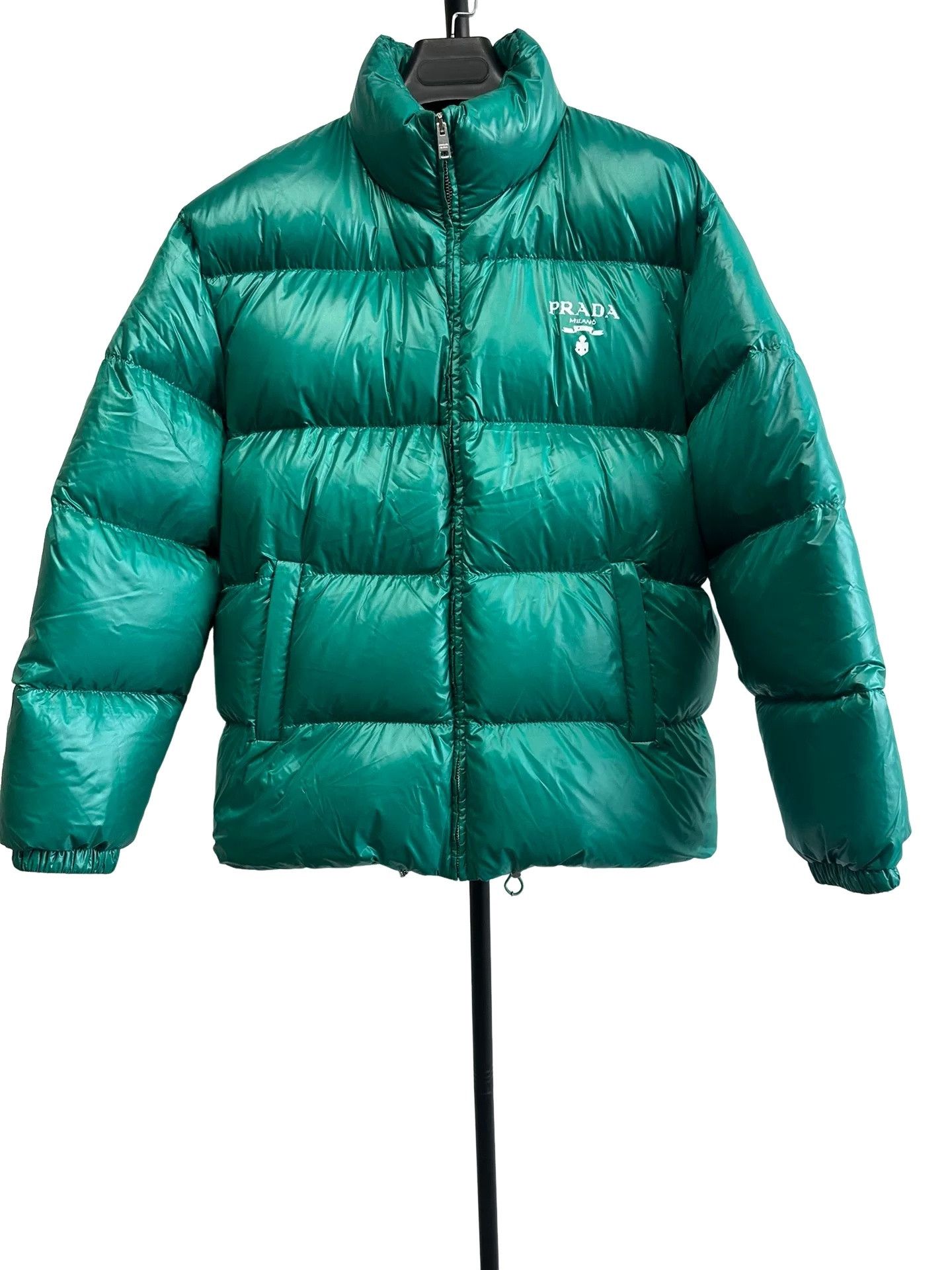 Prada Prada Smeraldo Green Nylon Puffer Jacket 36 Size XS / US 0-2 / IT 36-38 - 1 Thumbnail