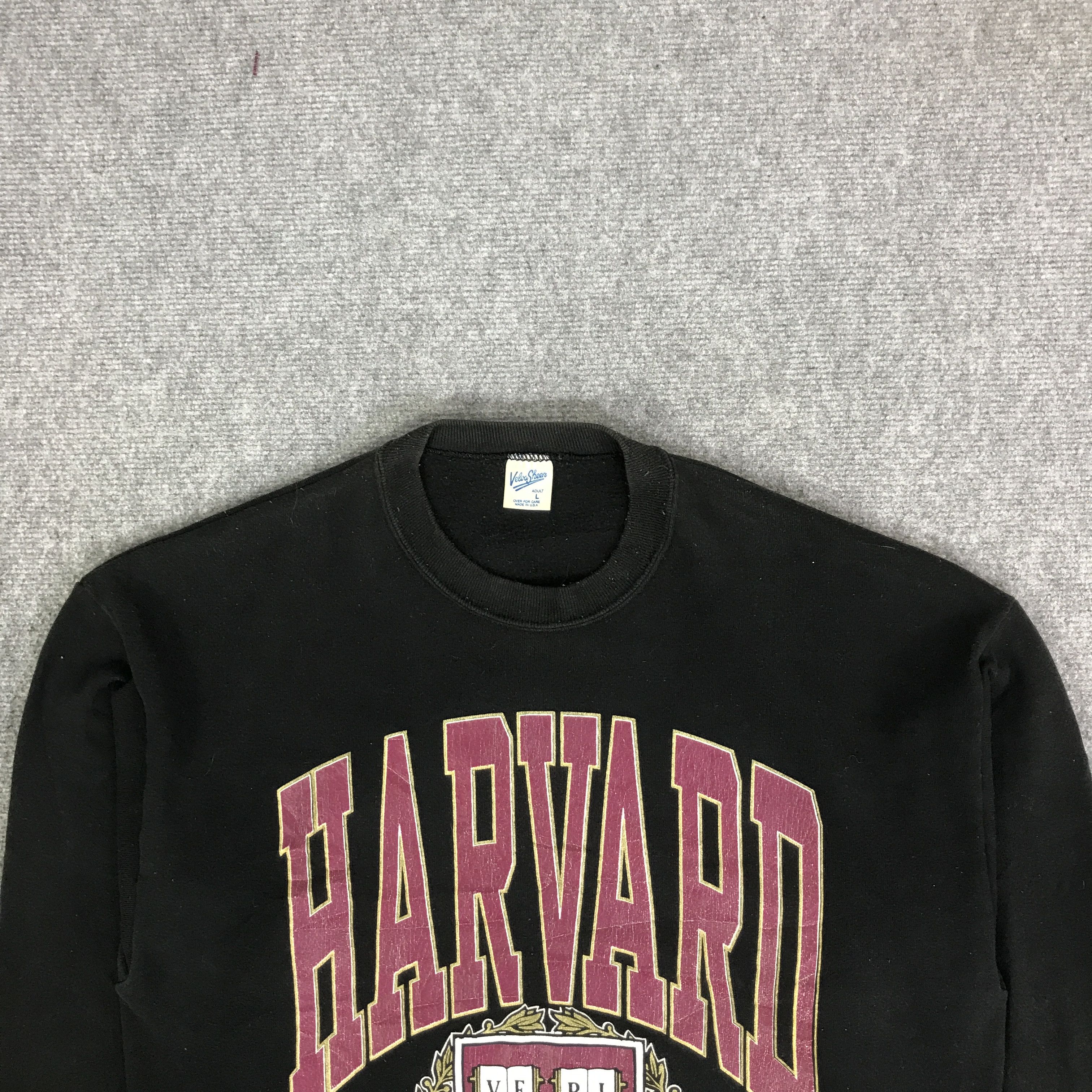Velva Sheen VINTAGE HAVARD BLACK SWEATSHIRT K105B9 Size US L / EU 52-54 / 3 - 2 Thumbnail