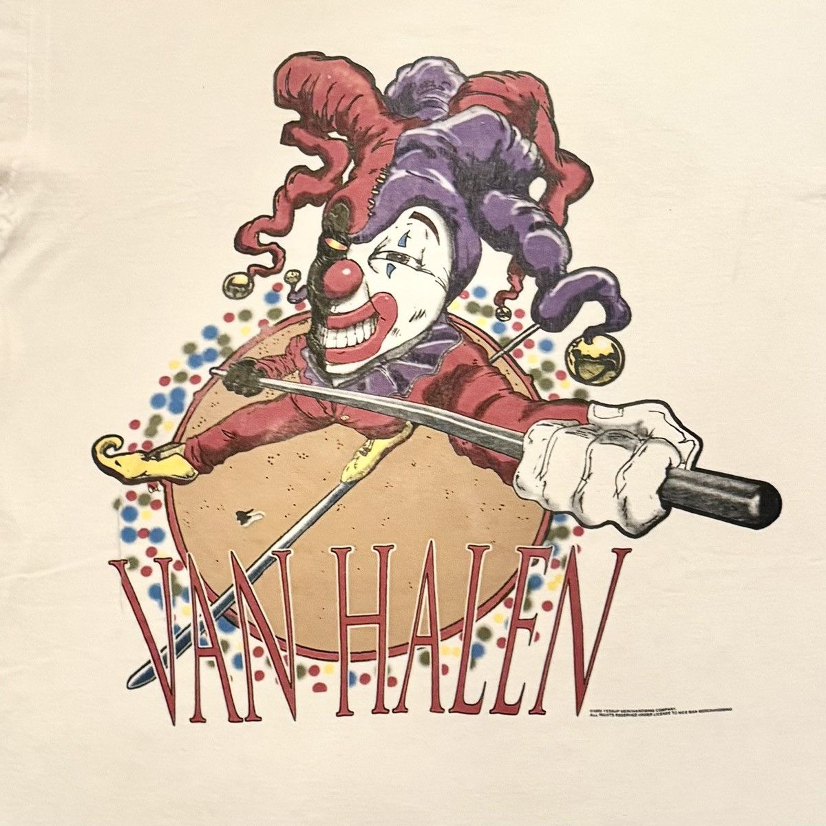 Vintage Vintage 1995 Van Halen Balance Tour Clown Graphic Tee Size US XL / EU 56 / 4 - 1 Thumbnail