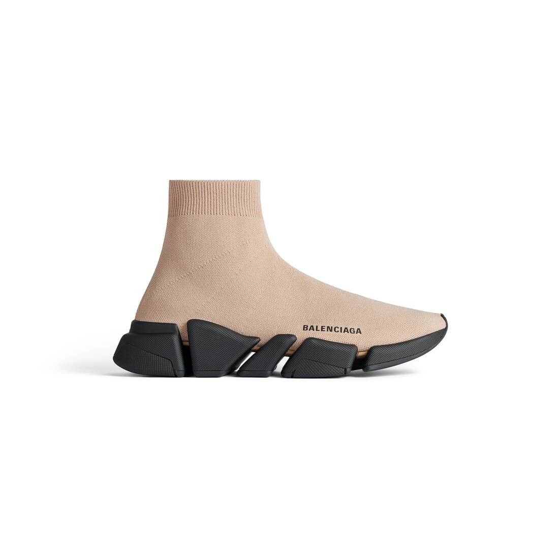 Balenciaga o1mt1gz0824 Speed 2.0 Recycled Knit Sneaker in Beige/Black Size US 8 / IT 38 - 1 Thumbnail