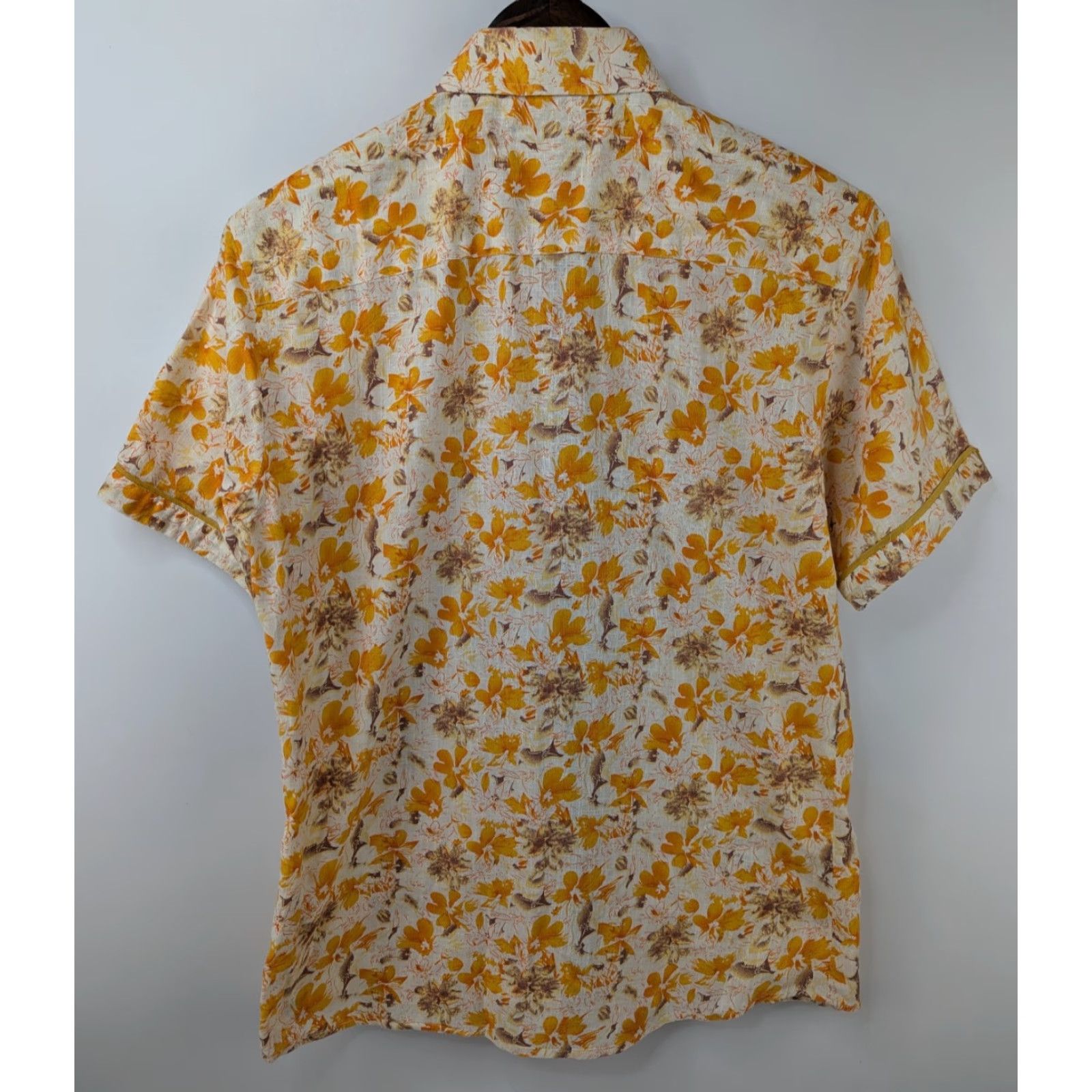 Vintage Barabas Floral Orange Button Shirt Mens M Short Sleeve Summer Cotton Shirt Size US M / EU 48-50 / 2 - 3 Thumbnail