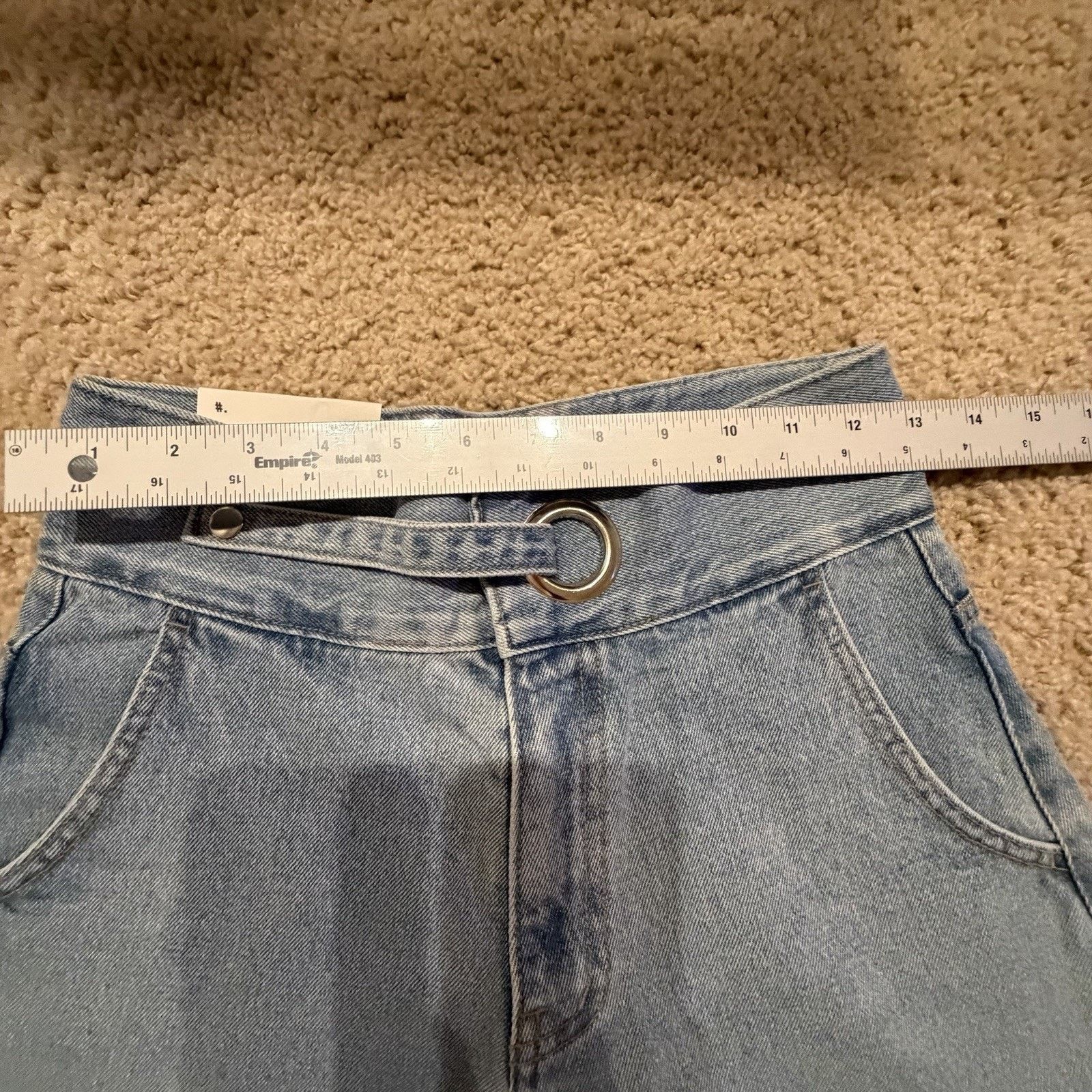 Other Sewing Korea Denim Shorts High Waisted Light Wash Women Sz M Size 28" / US 6 / IT 42 - 5 Thumbnail