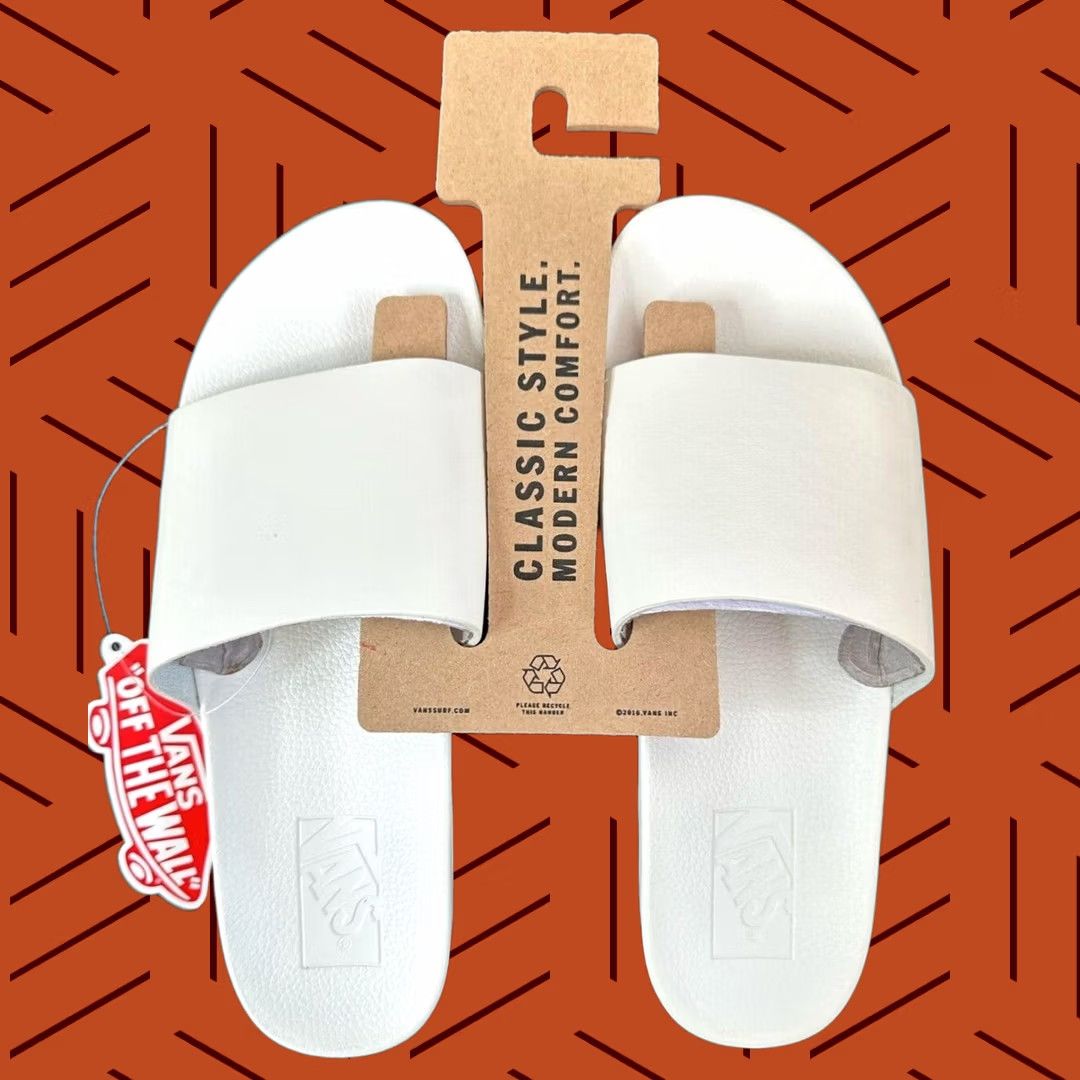 Vans VANS Decon Leather Slide Sandal Marshmallow White Womens US 11 New Size US 11 / IT 41 - 1 Thumbnail