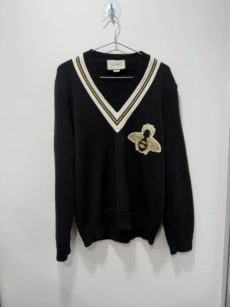 Gucci Gucci Bee V-Neck Sweater Size L- DMC Size US L / EU 52-54 / 3 - 1 Thumbnail