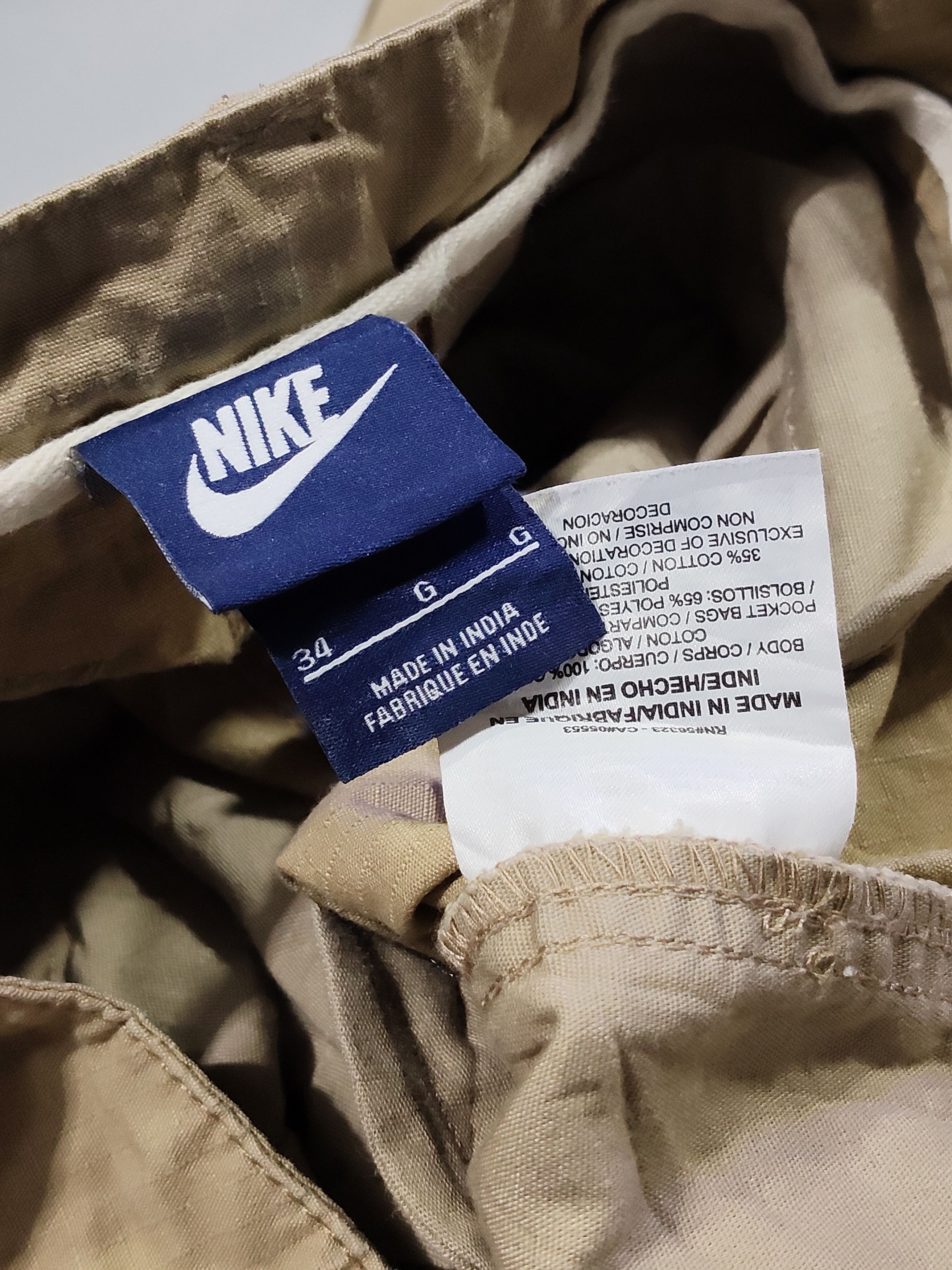 Nike 💥💥WOW💥💥 Vintage Nike ris top Cotton shorts in khaki Size US 38 / EU 54 - 4 Thumbnail