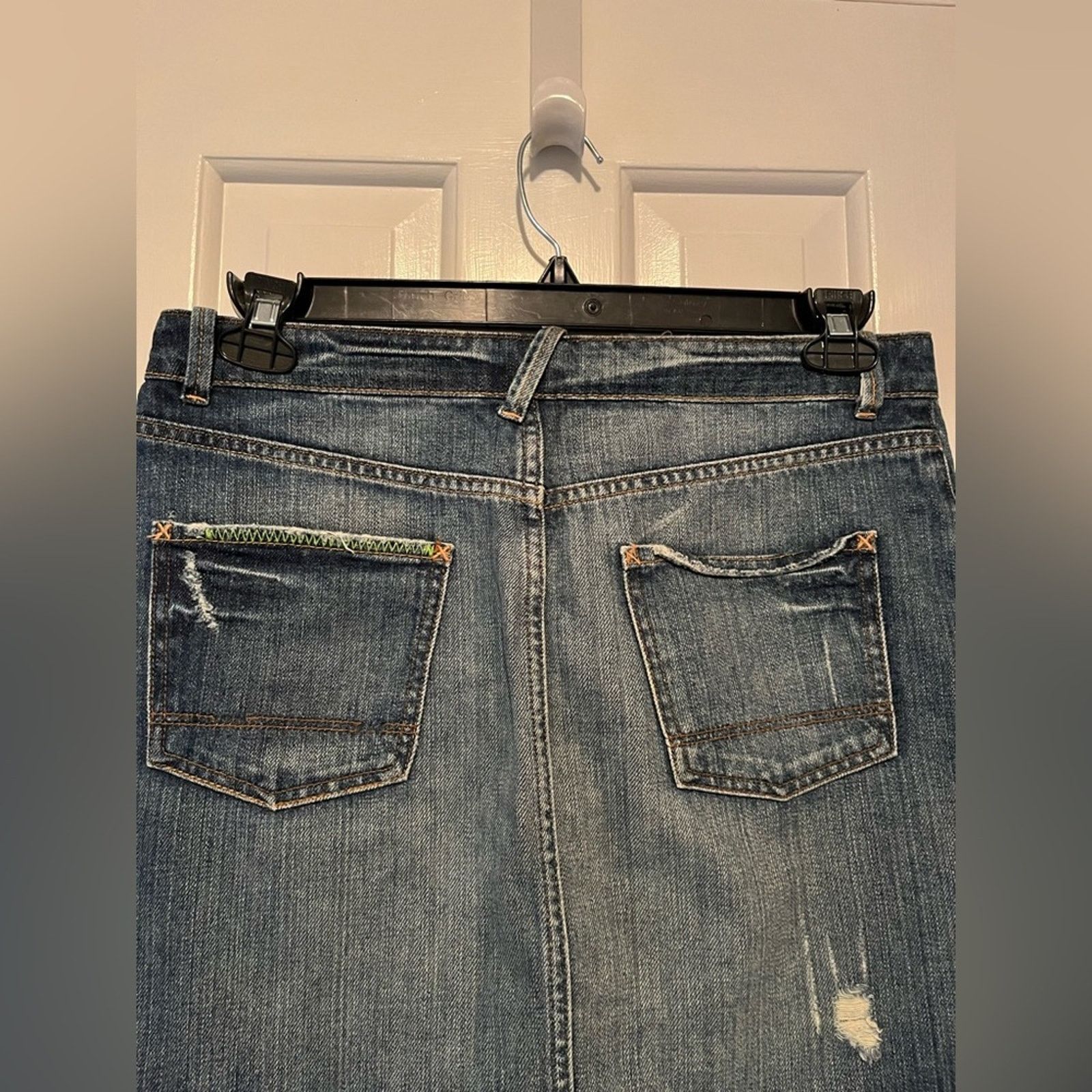 Ralph Lauren Ralph Lauren Skirt Melanie Raw Edge Denim Jean Size 29 Med Size 29" - 8 Thumbnail