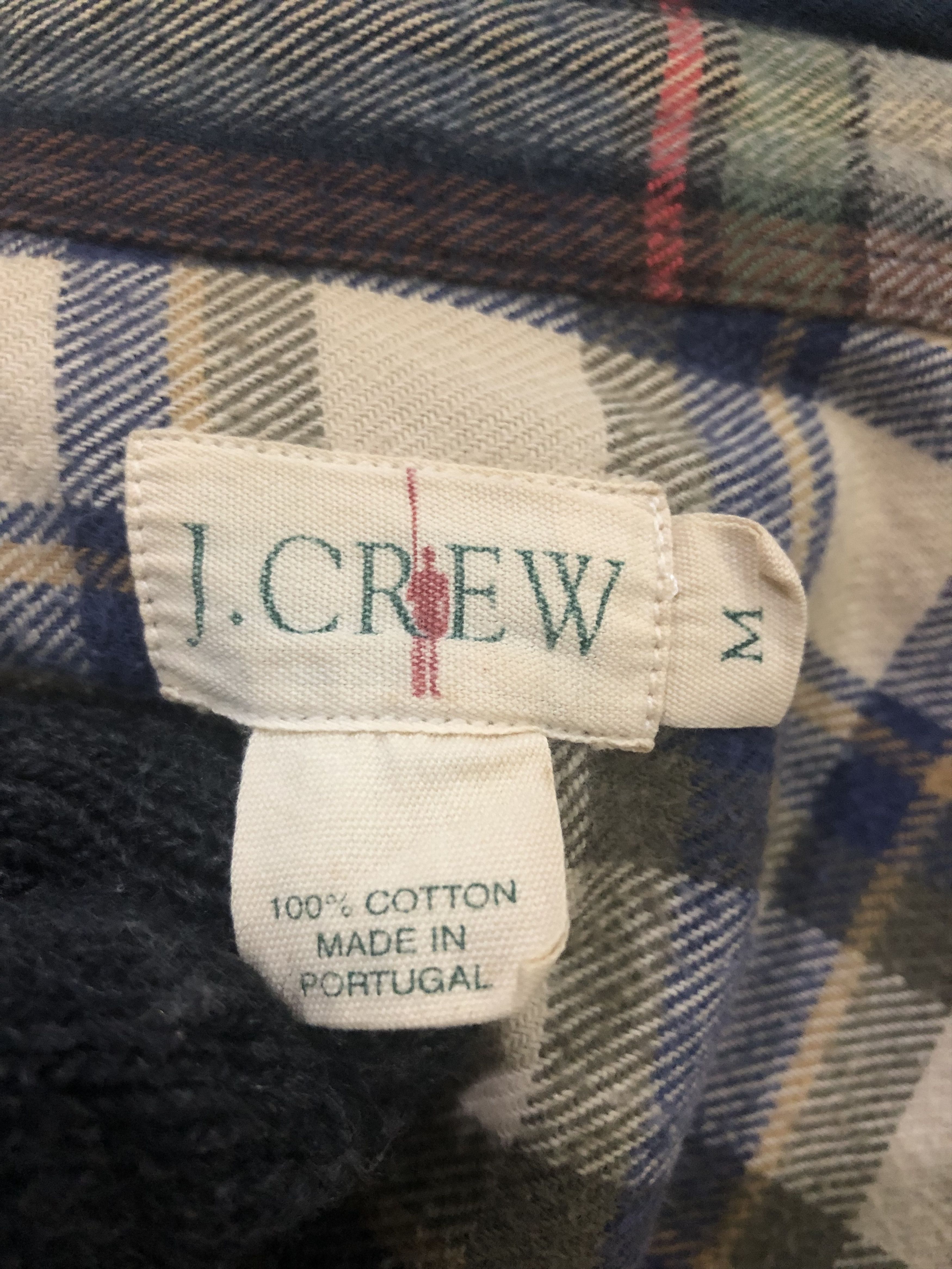 American Apparel × J.Crew × Vintage Rare 90s J.CREW Flannel Mixed Plaid Shirt Size US M / EU 48-50 / 2 - 5 Thumbnail
