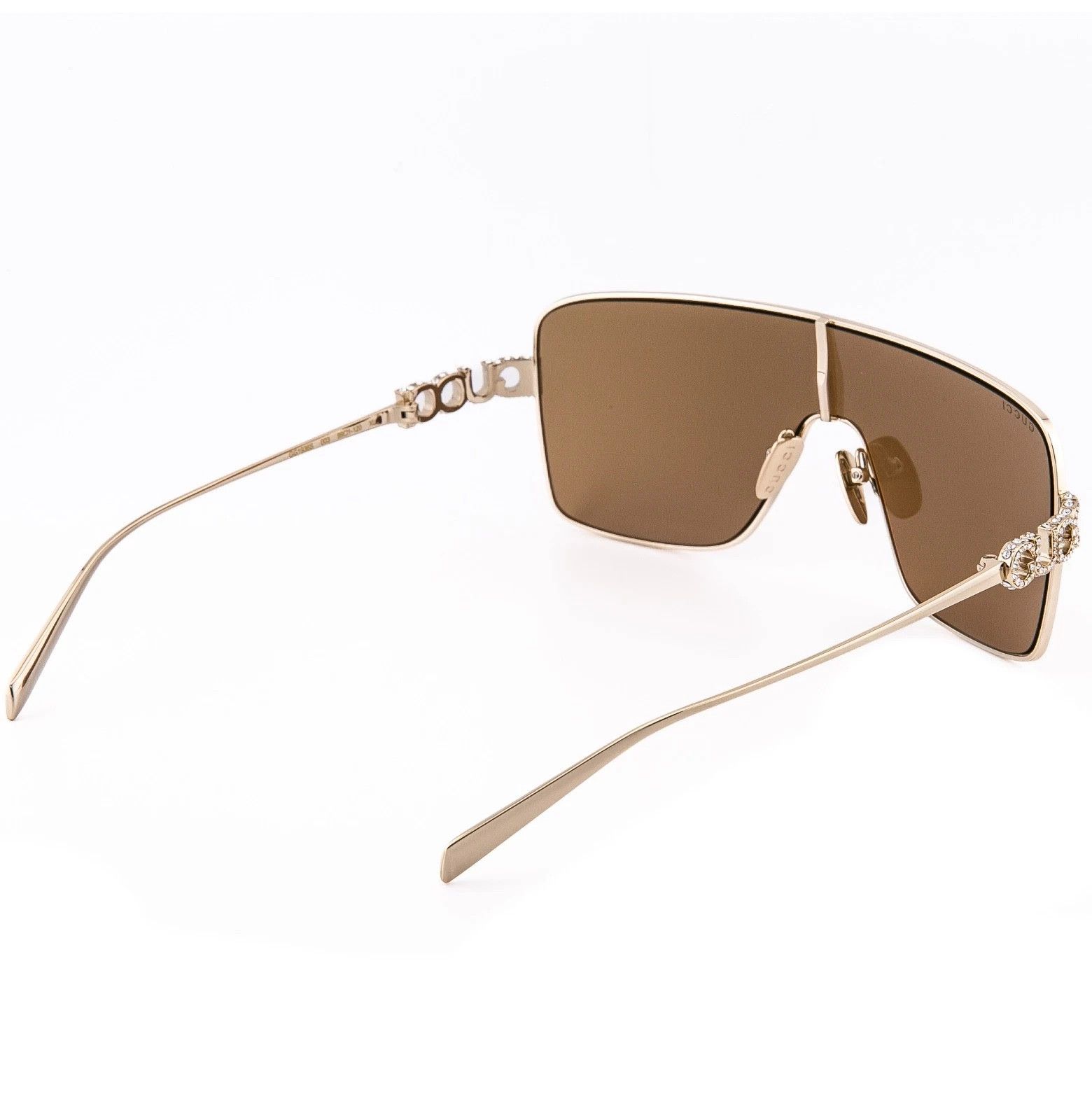 Gucci GUCCI 1936 Gg1936S Gold Brown Crystal Logo Unisex Metal 003 Size ONE SIZE - 3 Thumbnail