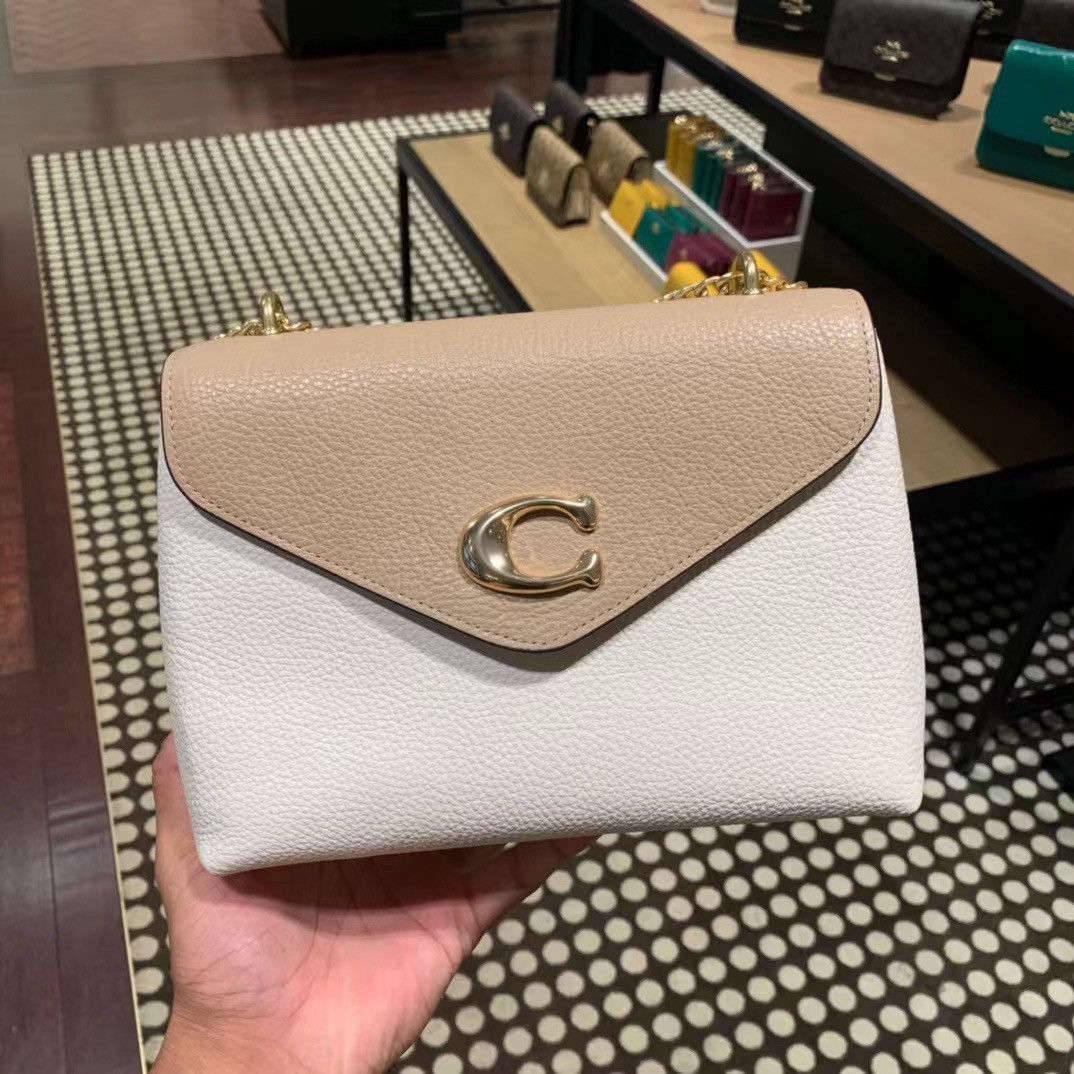 NEW Coach Tammie Card Case In online Signature Canvas in Khaki/Strawberry Haze