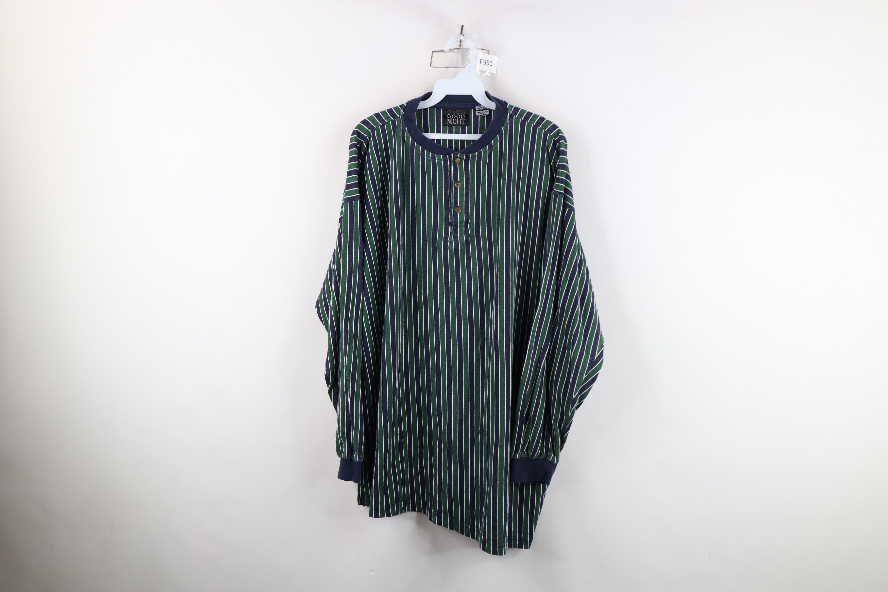 Vintage Vintage 90s Streetwear Striped Long Sleeve Henley T-Shirt Size US XXL / EU 58 / 5 - 1 Thumbnail