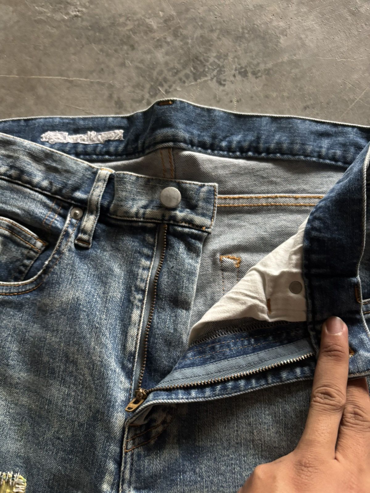 Japanese Brand KEEP SHOW LEGIT skinny slim japanese patchwork KAPITAL style Size US 31 - 4 Thumbnail