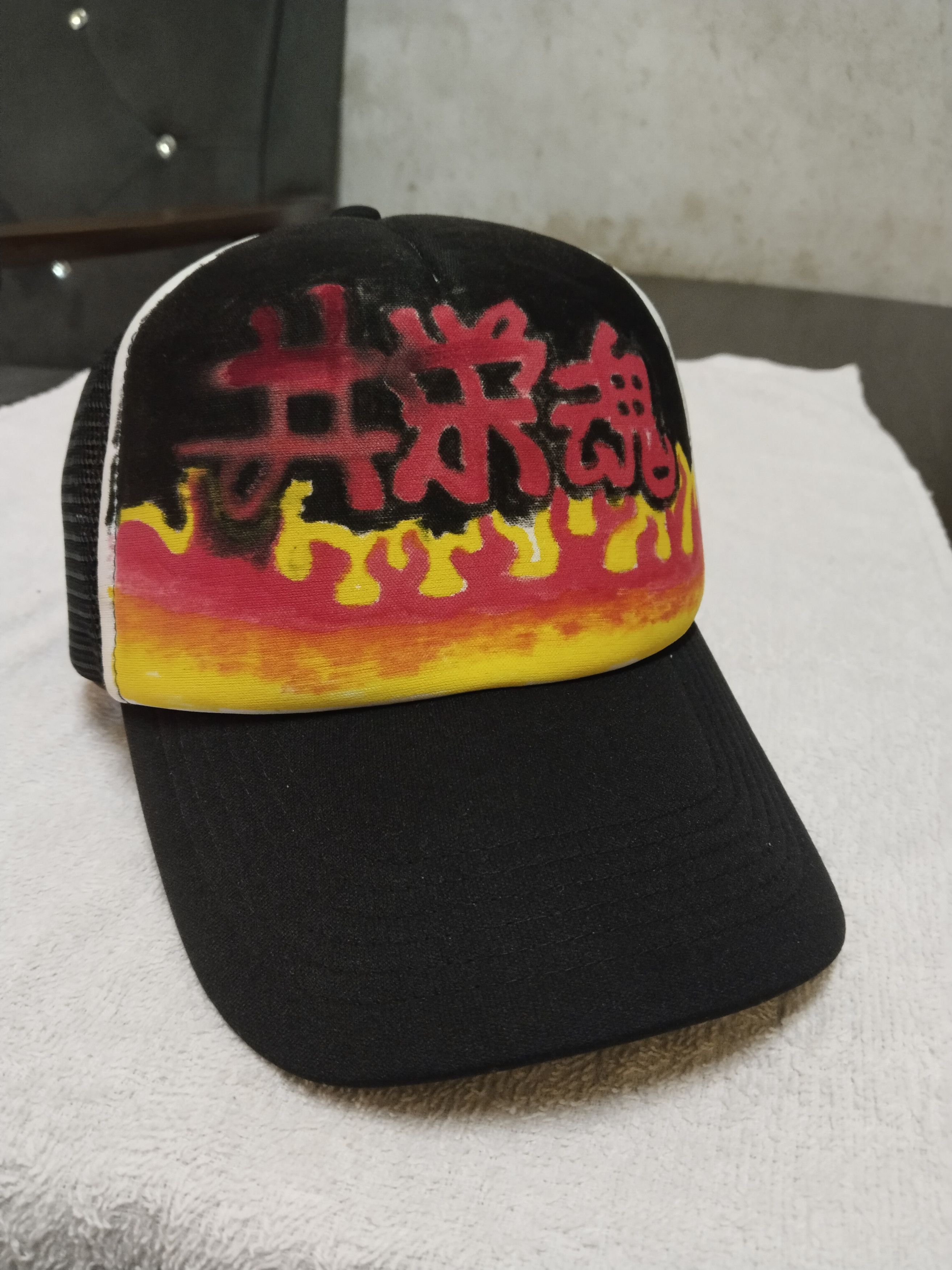 Japanese Brand TY DYE JAPANESE WORDS TRUCKER HAT Size ONE SIZE - 1 Thumbnail