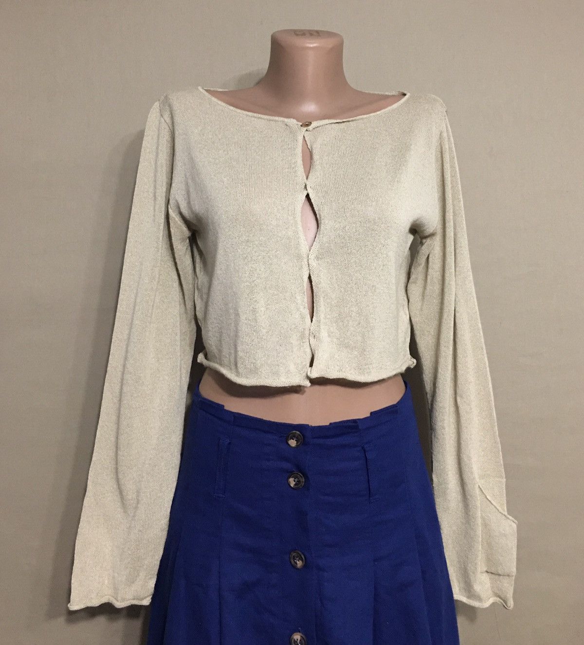 Sarah Pacini Sarah Pacini Womens Knit Crop Top Sweater Cape Size ONE SIZE - 2 Thumbnail