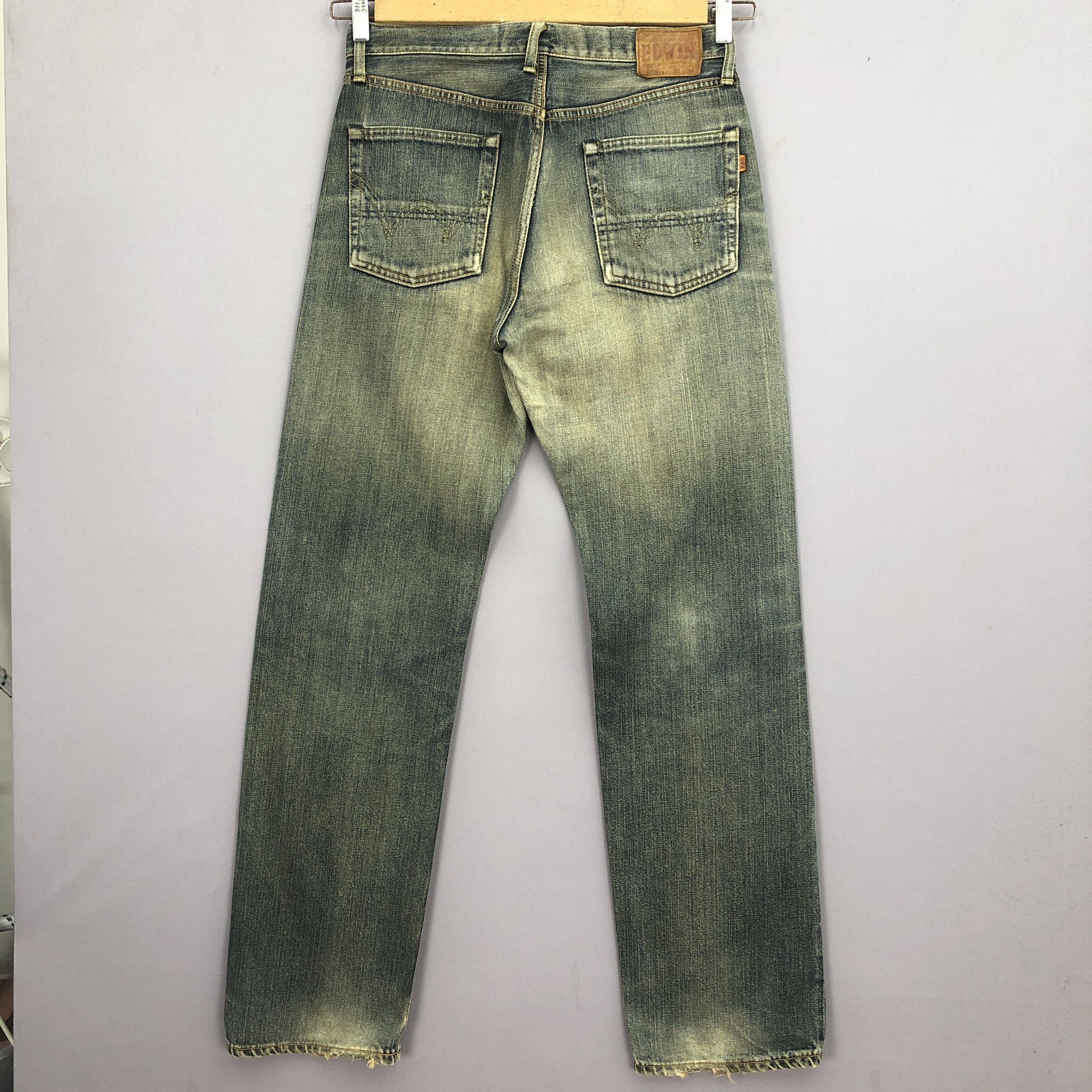 Japanese Brand Vintage 90s Edwin 505zx Selvedge Jeans Mudwash Redline Denim Size US 32 / EU 48 - 2 Thumbnail