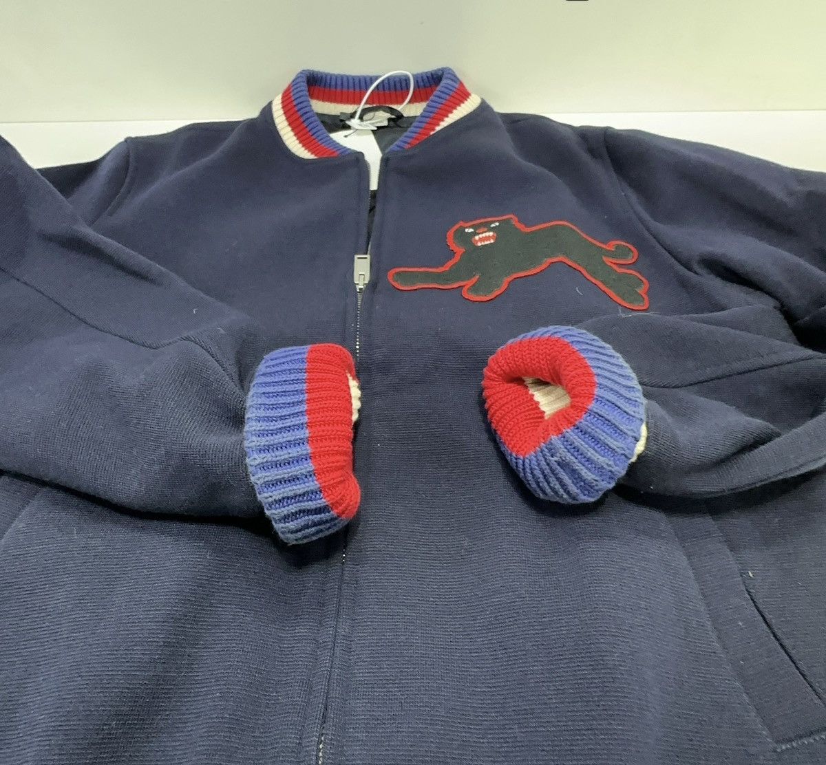 Gucci Gucci Wool Bomber Jacket Dark Blue Black Panther Patch Size US M / EU 48-50 / 2 - 7 Thumbnail