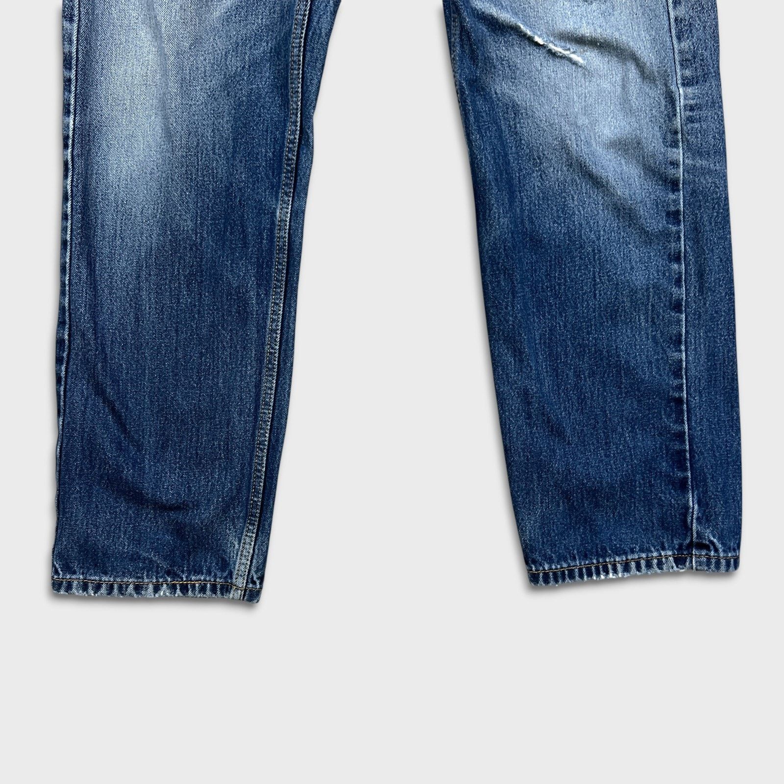 Levi's Levi's 505 Jeans 34x30 Blue Regular Straight Leg Distress Size US 34 / EU 50 - 5 Thumbnail
