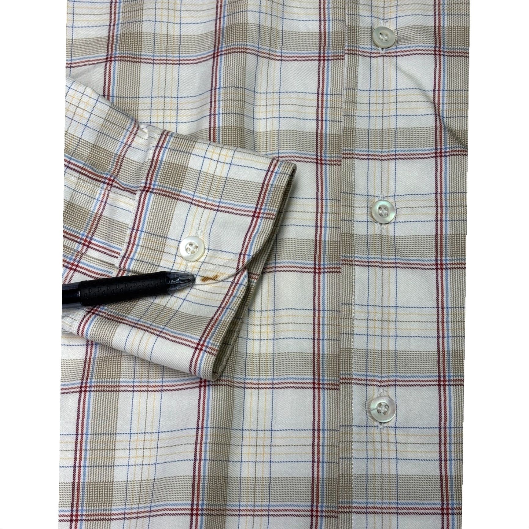 Ermenegildo Zegna VINTAGE Ermenegildo Zegna Shirt Plaid Button-Down Shirt Men M White Cotton Button-Up Long Sleeve Collared Casual Business Size US M / EU 48-50 / 2 - 3 Thumbnail