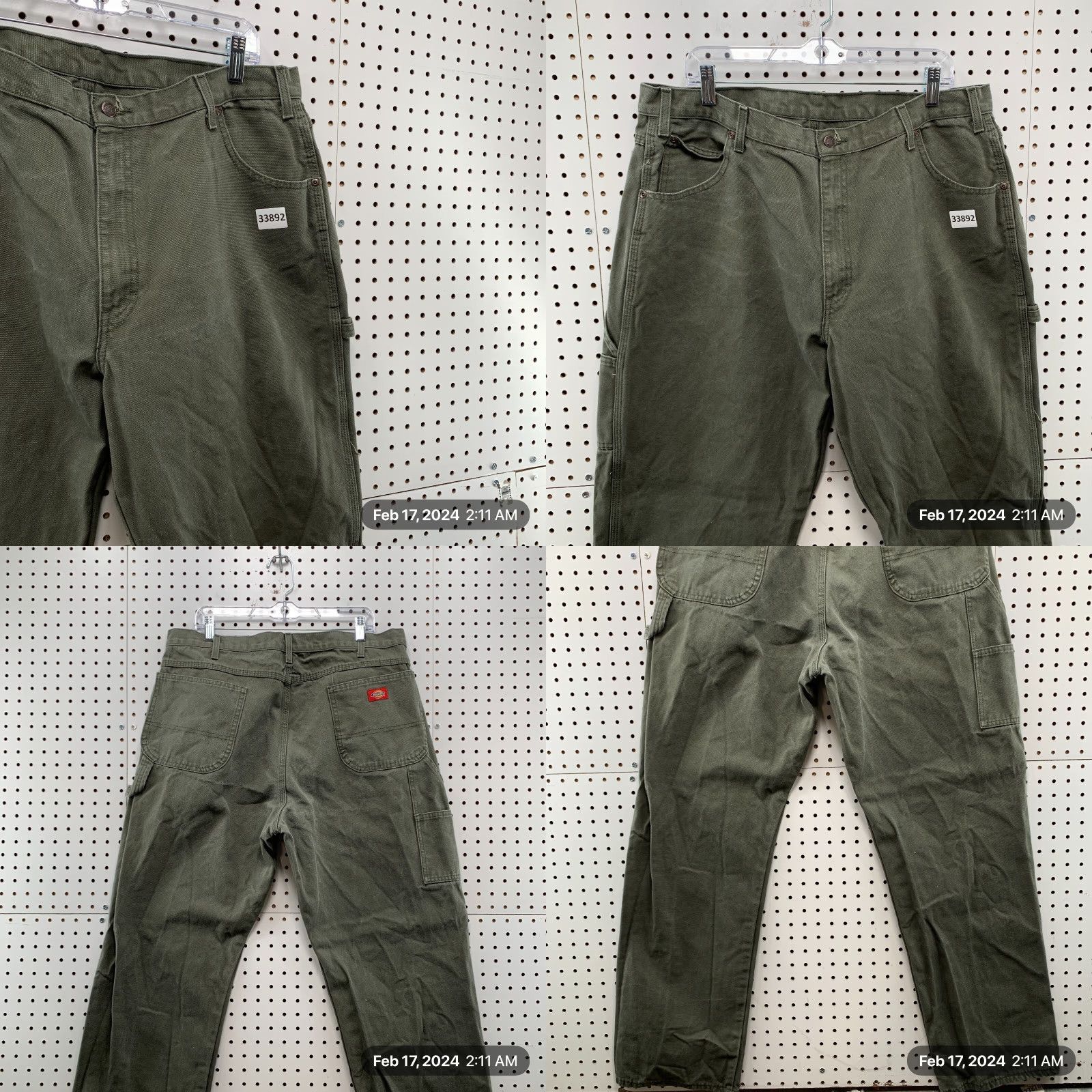 Dickies VINTAGE Dickies Carpenter Canvas Pants Mens FITS Size 38x32.5 Olive Green Size US 38 / EU 54 - 8 Thumbnail