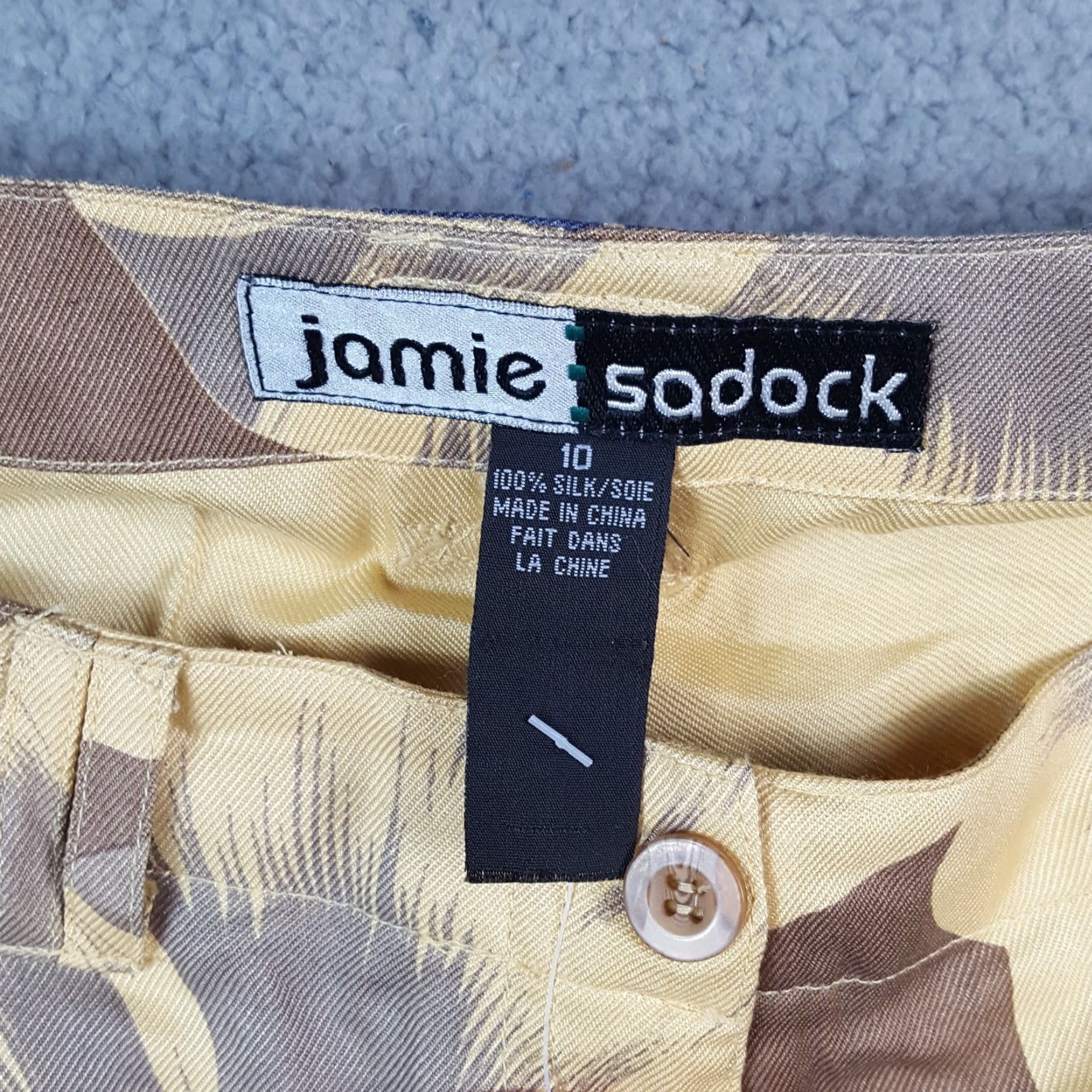 Vintage VINTAGE Jamie Sadock Yellow Floral Silk Capri Pants Relaxed Tapered Women's Size 10 Y2K Retro Bohemian Size 32" / US 10 / IT 46 - 6 Thumbnail