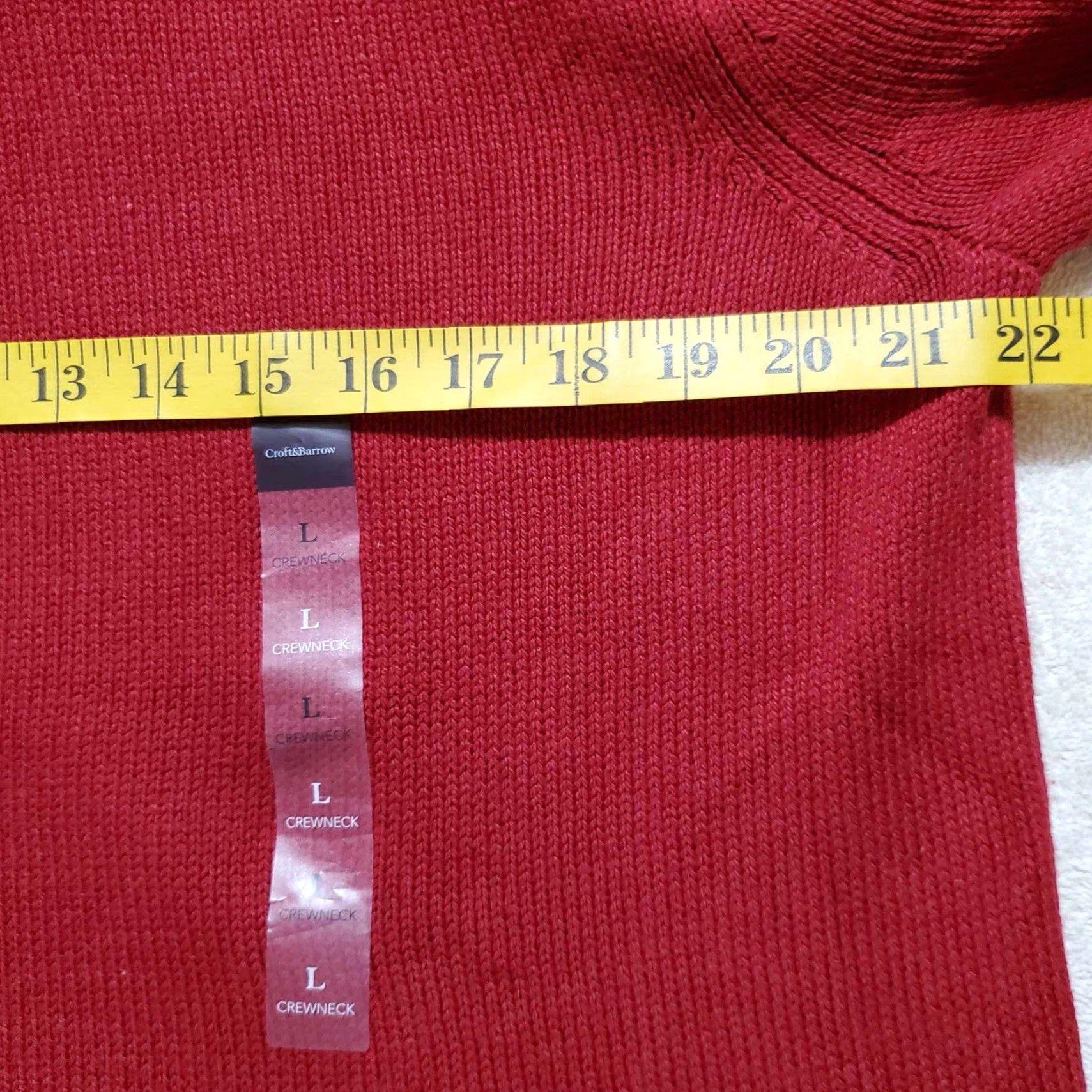Croft & Barrow Croft Barrow Sweater Mens L Red Crewneck Pullover Knit Long Sleeve Casual Size US L / EU 52-54 / 3 - 5 Thumbnail