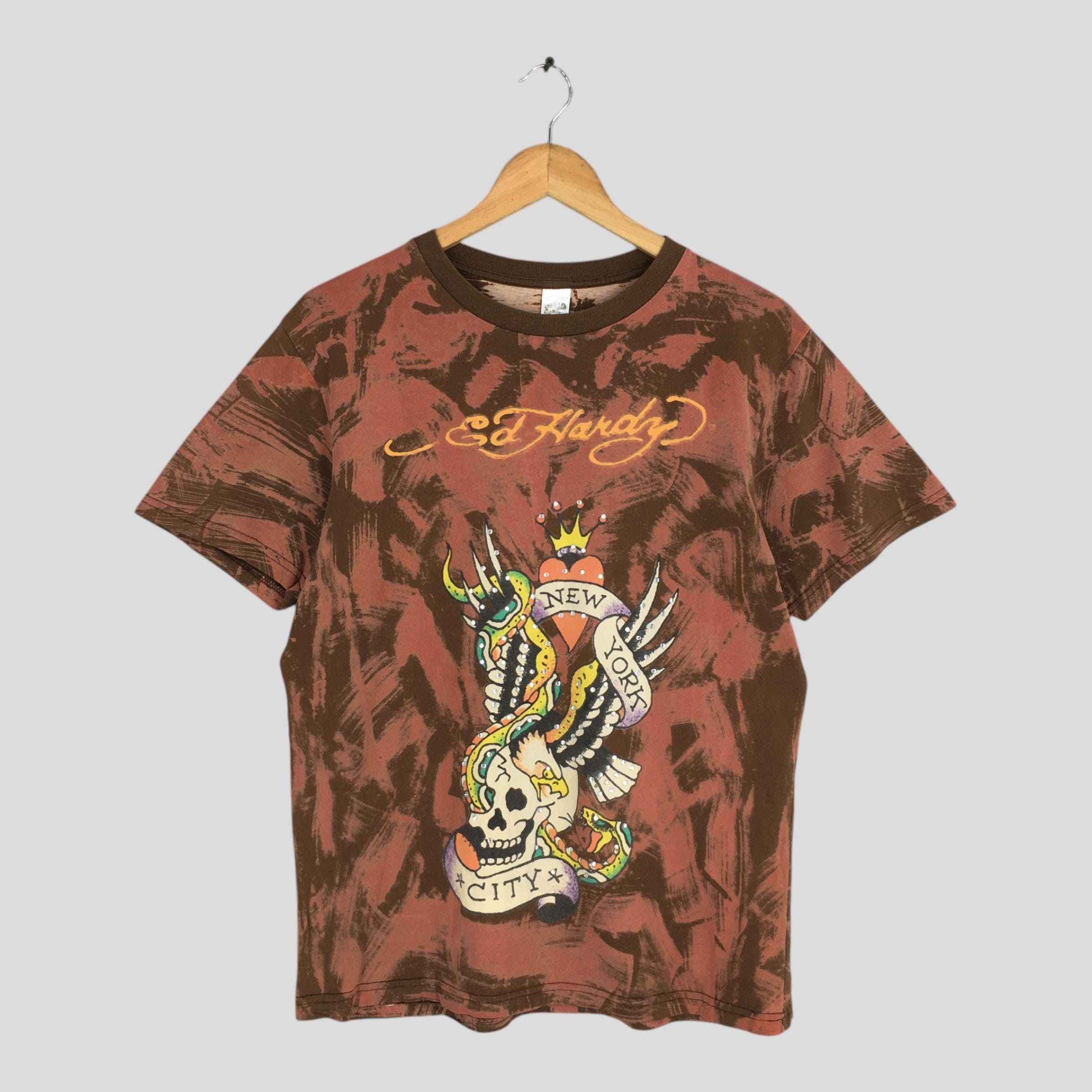 Ed Hardy Y2K Don Ed Hardy By Christian Audigier Tie Dye Red T shirt M Size US M / EU 48-50 / 2 - 1 Thumbnail