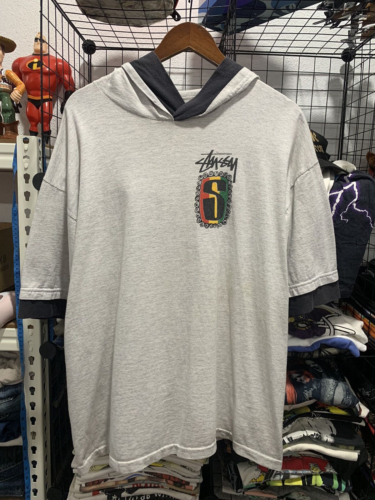 Stussy × Vintage Vintage 90’s Stussy Irie Roots Rasta Hoodie Size US XL / EU 56 / 4 - 2 Thumbnail