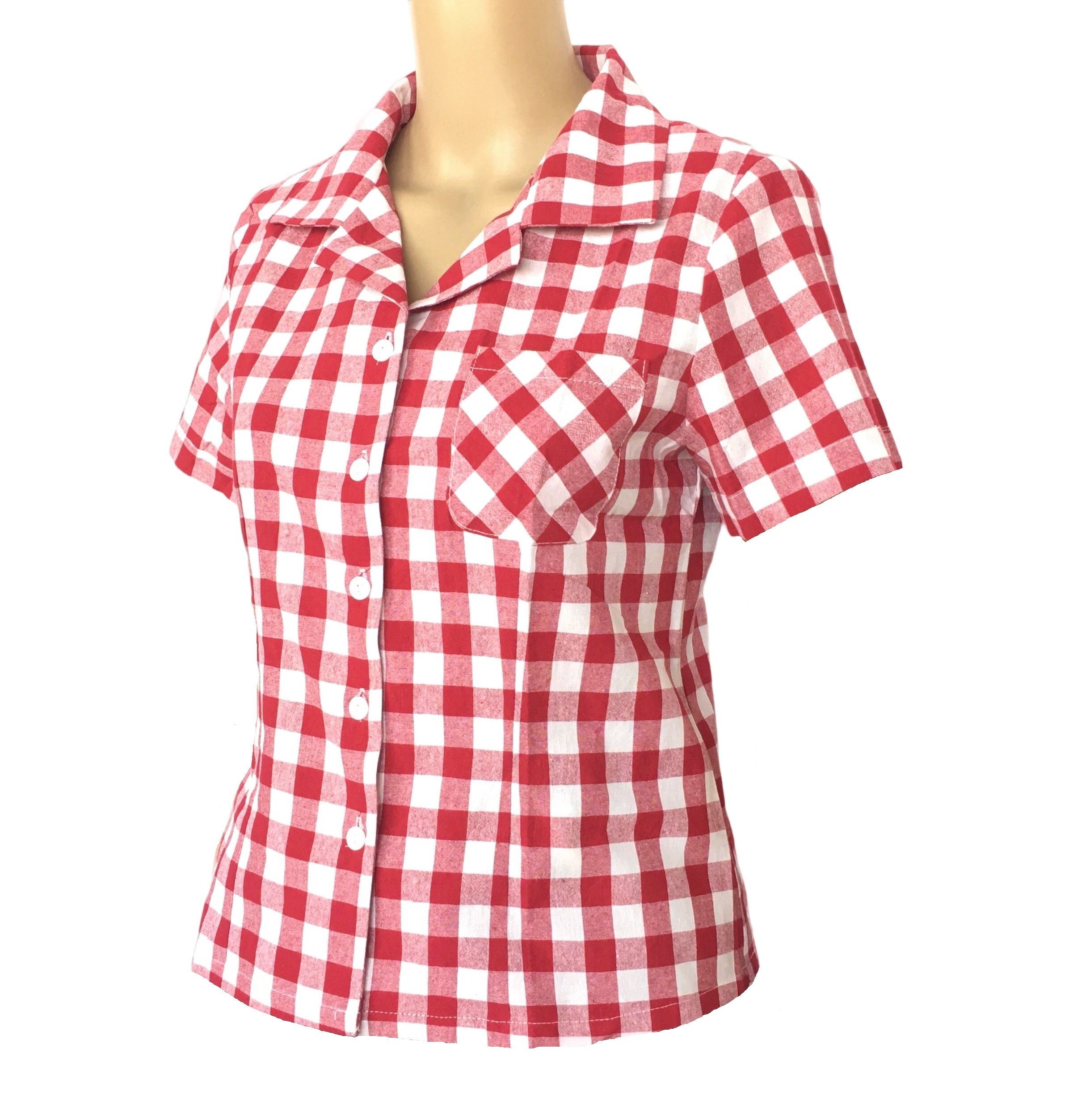 Other Women Casual Shirt Checker Retro Blouse Size XL / US 12-14 / IT 48-50 - 2 Thumbnail
