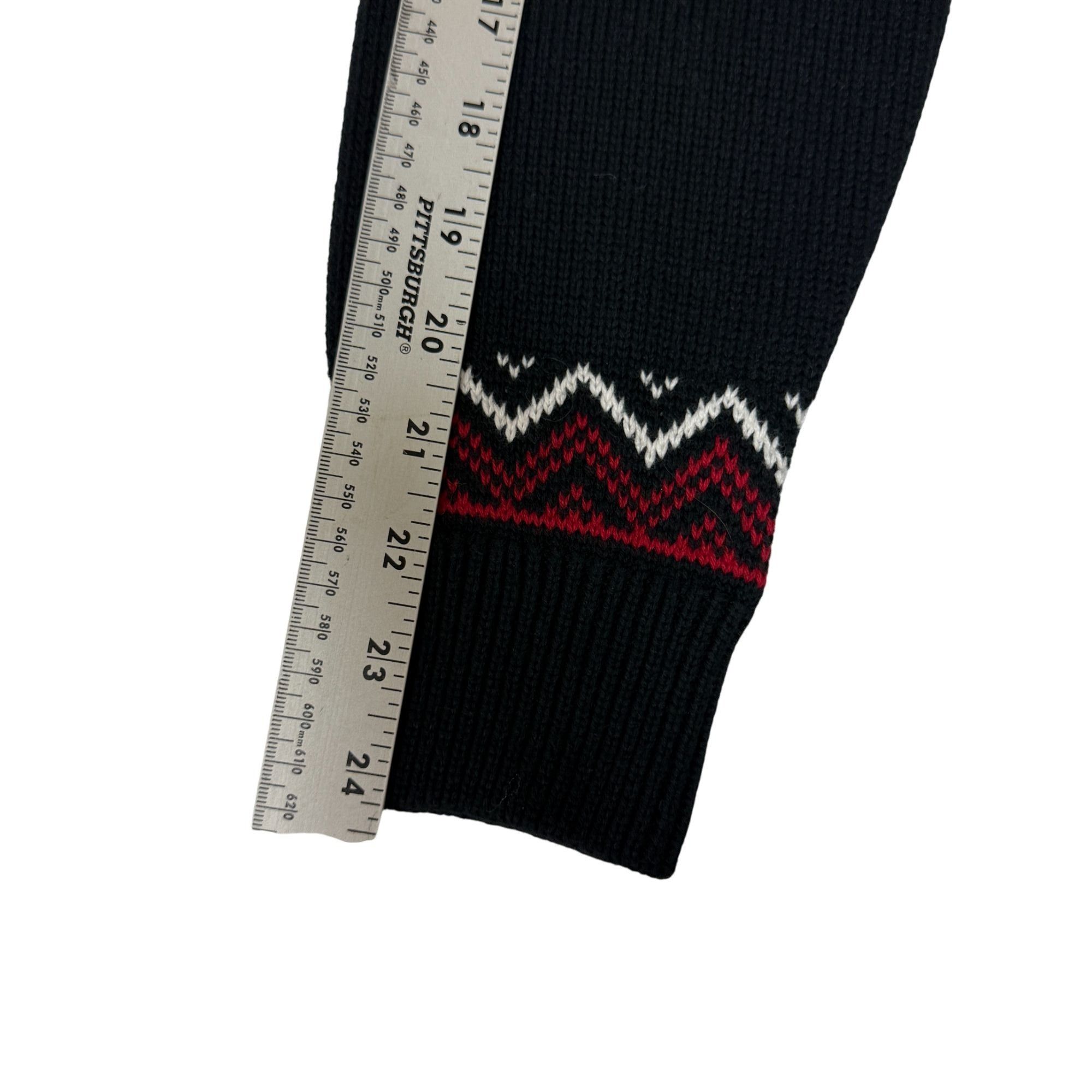Chaps Black 1/4 Btn Pullover MOCK Neck NORDIC Deer Hunting Sweater Size US S / EU 44-46 / 1 - 8 Thumbnail