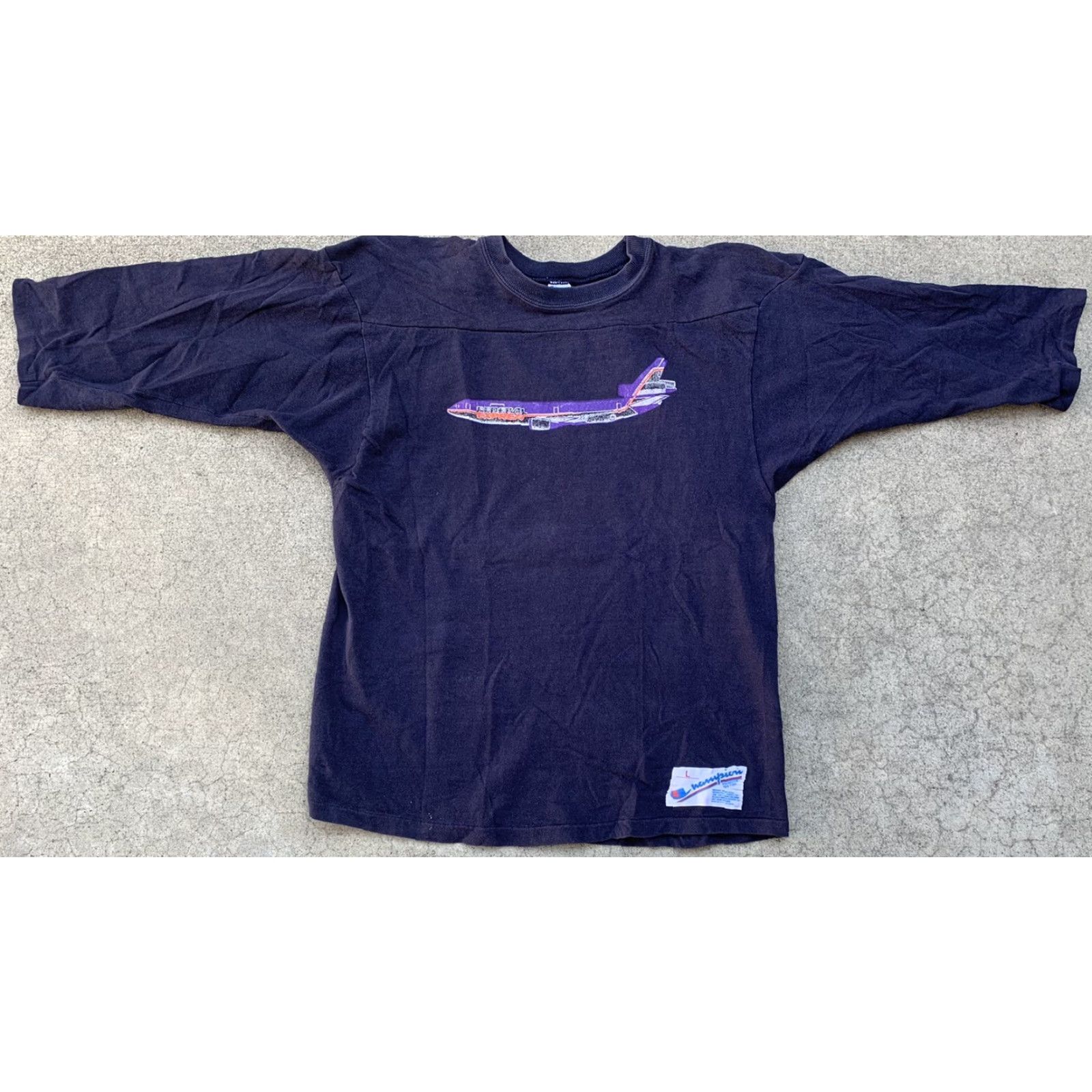 Champion VINTAGE Champion T-Shirt Jersey Style Federal Express Airplane Graphics Blue L Mens Adults Size L Size US L / EU 52-54 / 3 - 4 Thumbnail