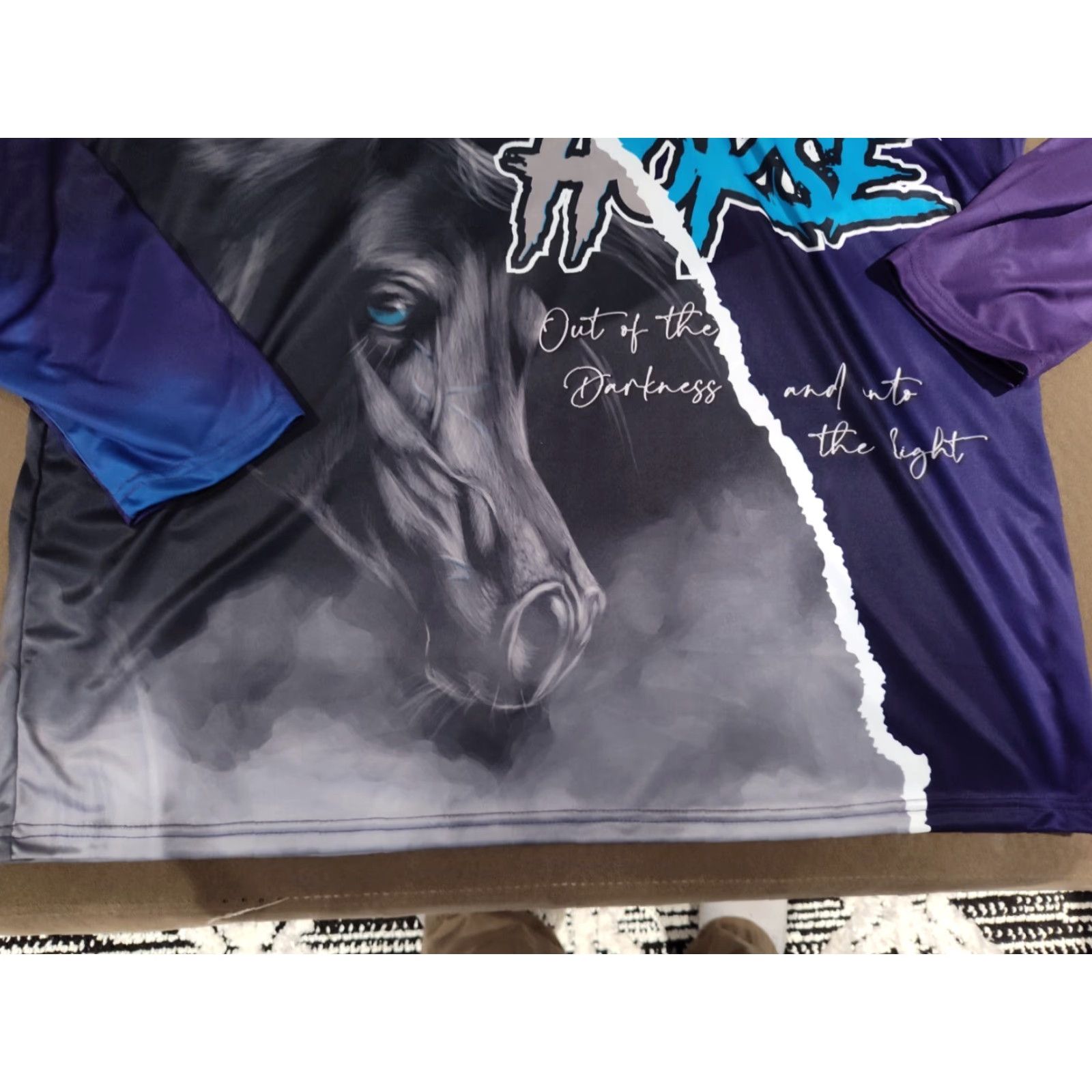 Vintage VINTAGE The Dark Horse Hoodie AOP Purple 3XL Men Pullover Hooded Lightweight Breathable Sports Team Horse Theme Mens Size US XXL / EU 58 / 5 - 2 Thumbnail