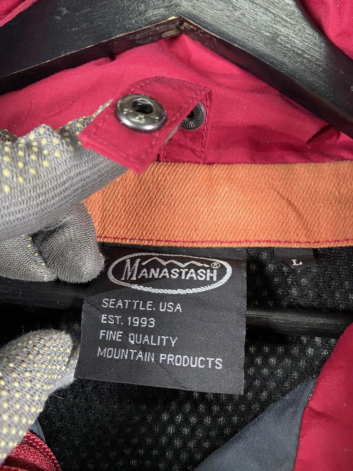 Manastash Manastash Colorblock Outdoor Red Orange Hood Mountain Parka Size US L / EU 52-54 / 3 - 9 Thumbnail