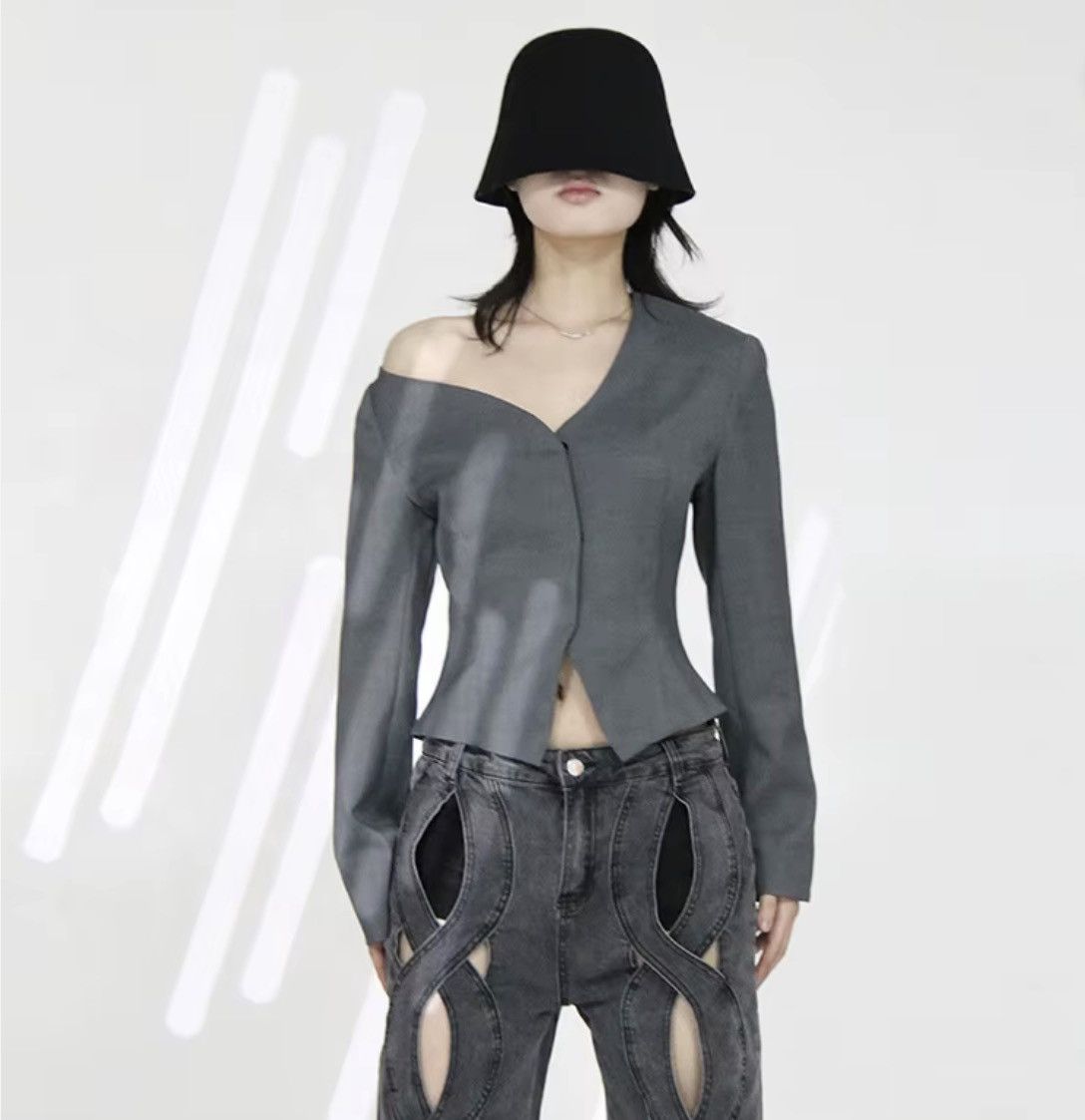 A.W.A.K.E. MODE Awake Mode One Shoulder Asymmetrical Blazer size 36 Size XS / US 0-2 / IT 36-38 - 2 Thumbnail