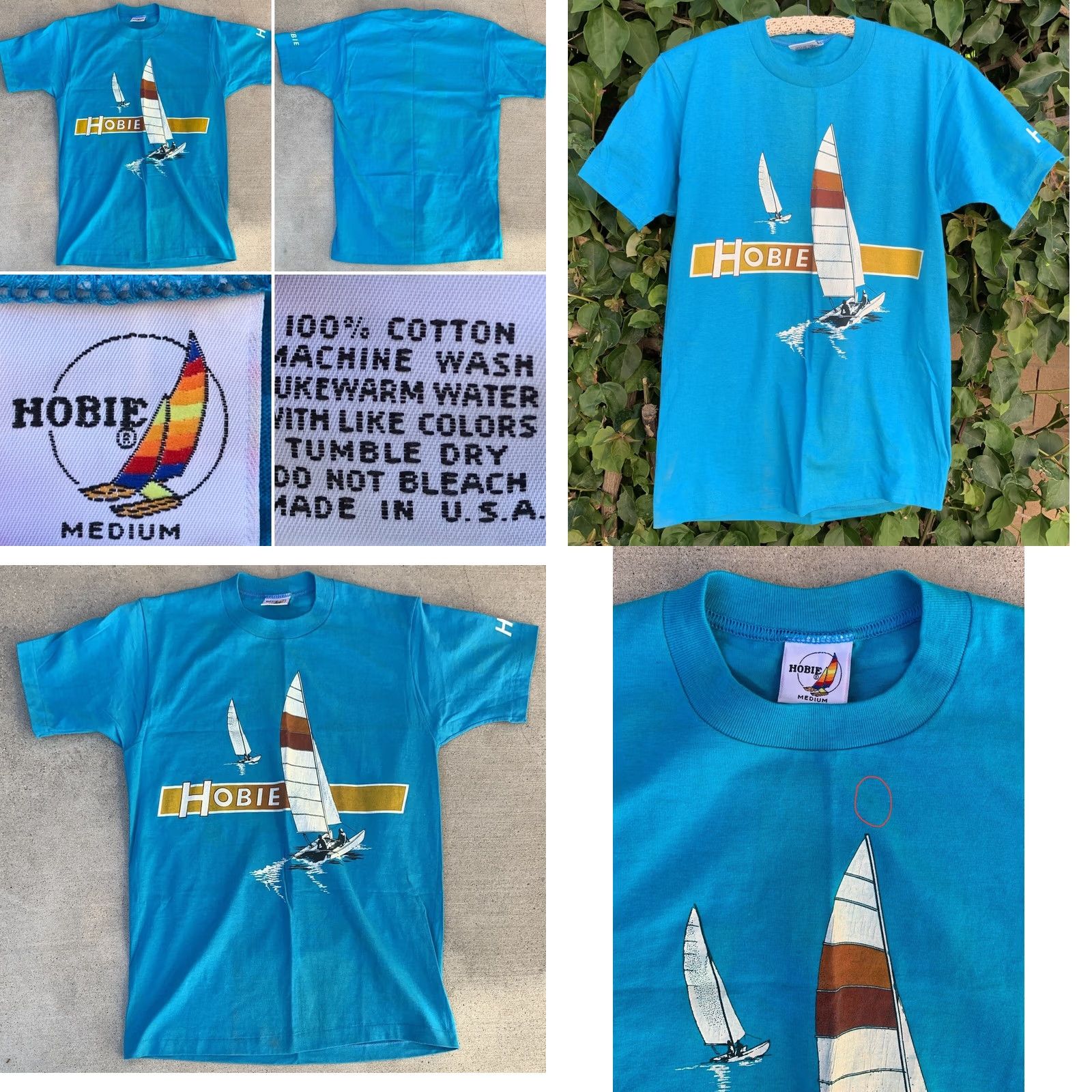 Vintage VINTAGE Hobie T Shirt Graphic Tee Cotton Made In USA Size M Medium Blue 1980s Mens Size US M / EU 48-50 / 2 - 9 Thumbnail