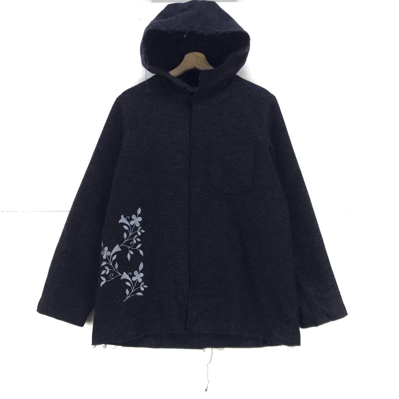 Japanese Brand × Yohji Yamamoto Ined Homme by Yohji Yamamoto Art Flower Distressed Wool Size US S / EU 44-46 / 1 - 1 Thumbnail