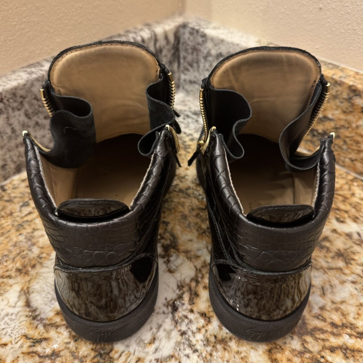Giuseppe Zanotti Giuseppe Zanotti Kriss Midtop Black Crocodile Size US 9 / EU 42 - 5 Thumbnail